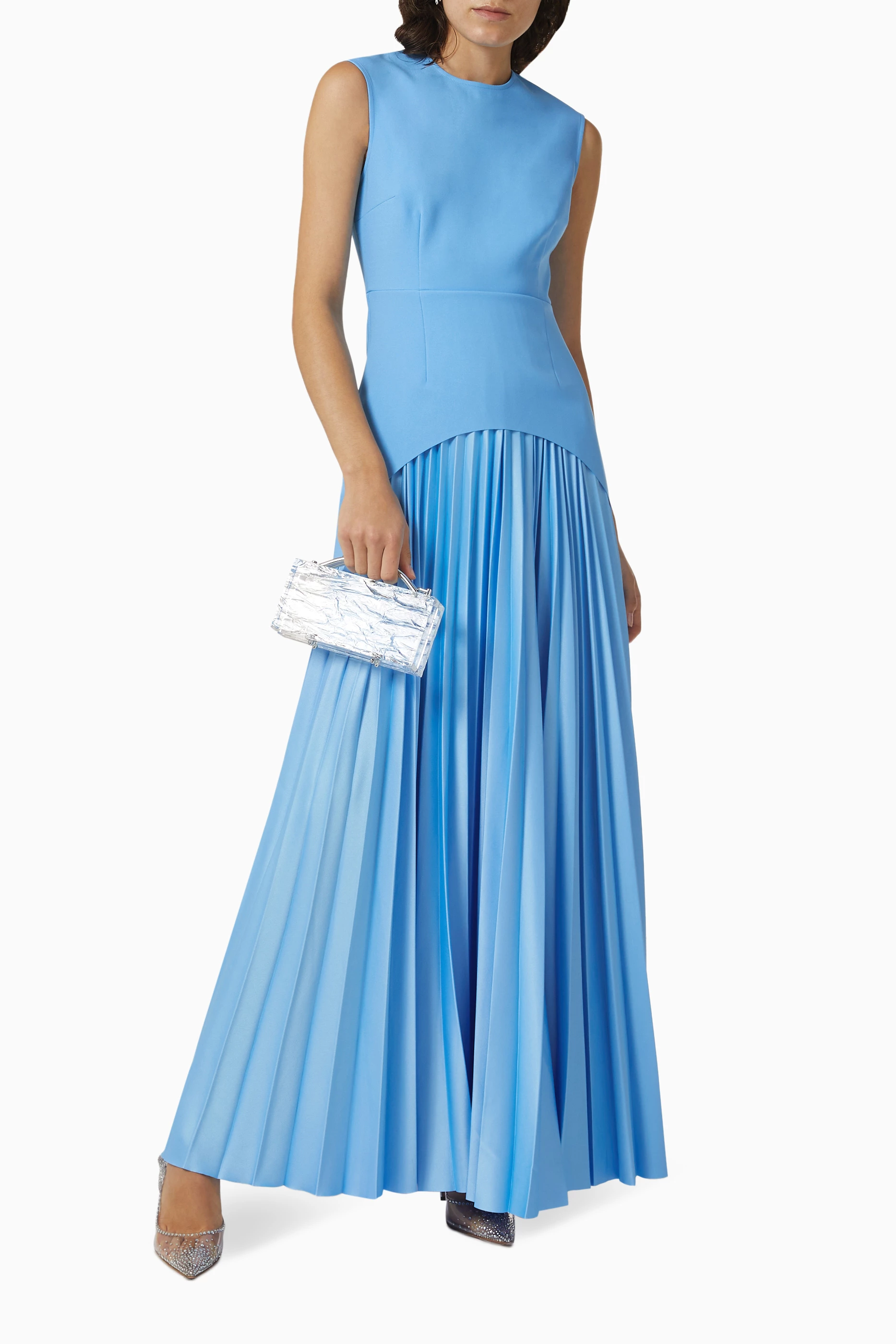 【美品】５月限定sofia pleats dress Buy Solace London Blue Sofija Pleated Maxi Dress in Crepe For