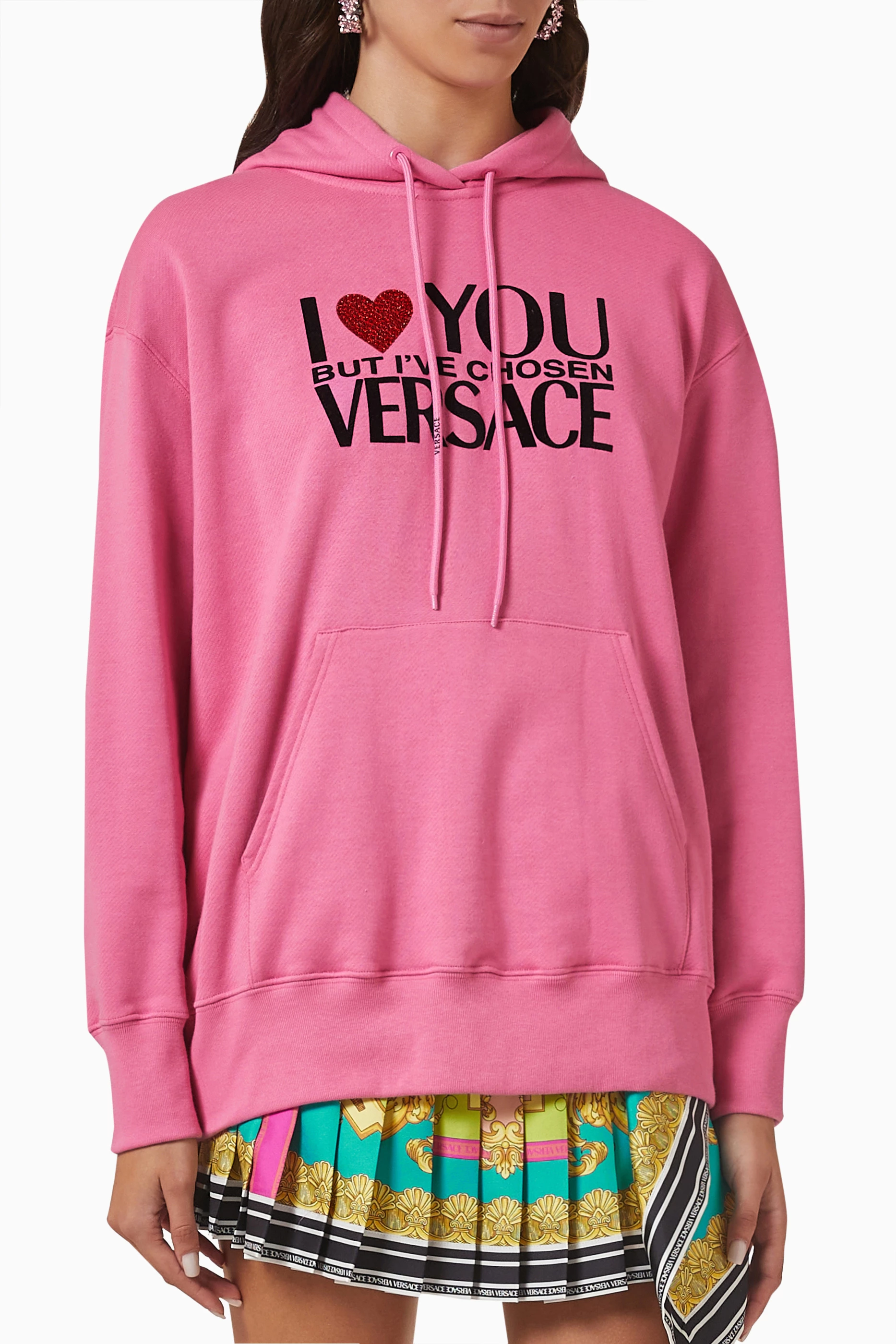 Pink versace hoodie sales