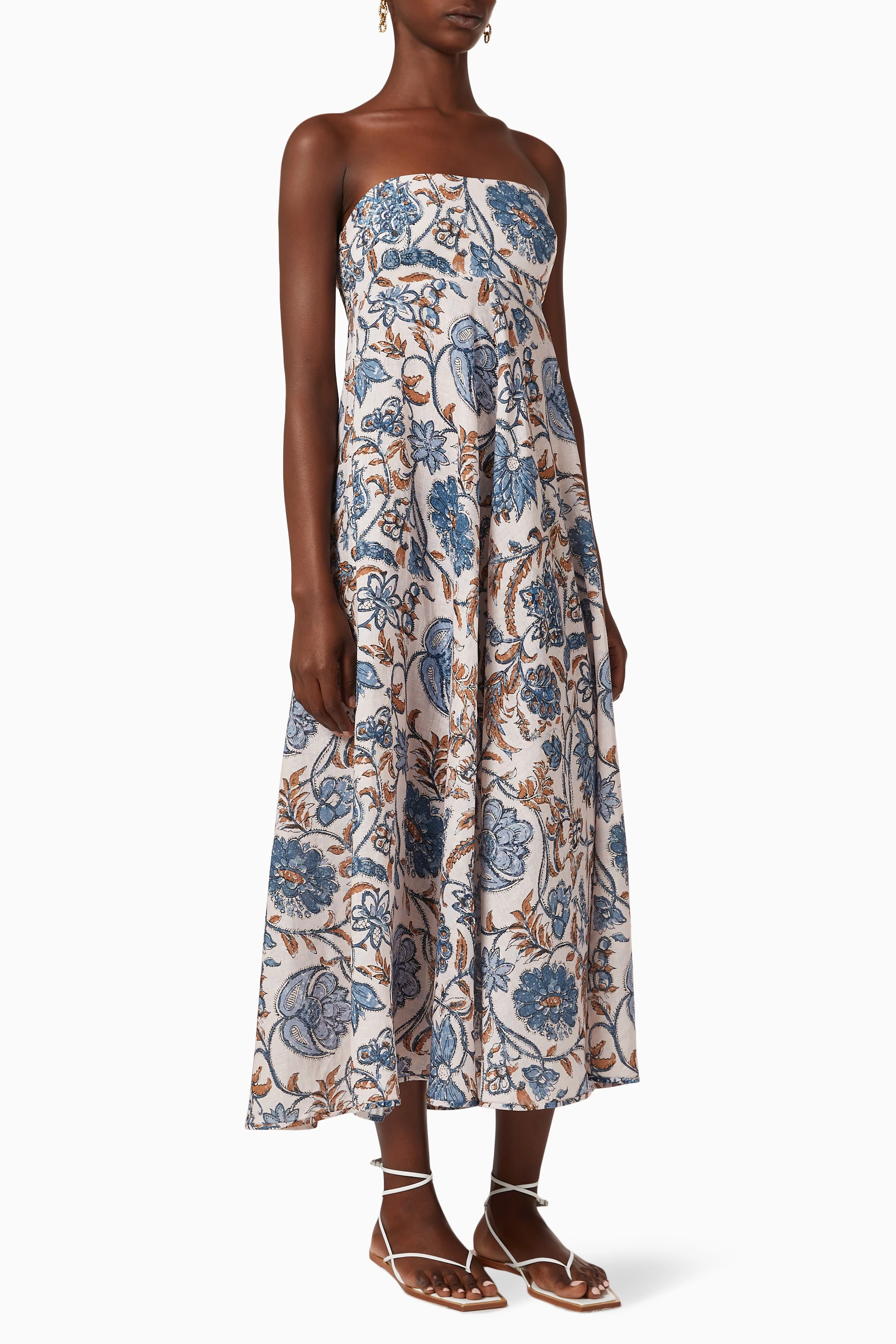 Buy Zimmermann Multicolour Vitali Bandeau Midi Dress in