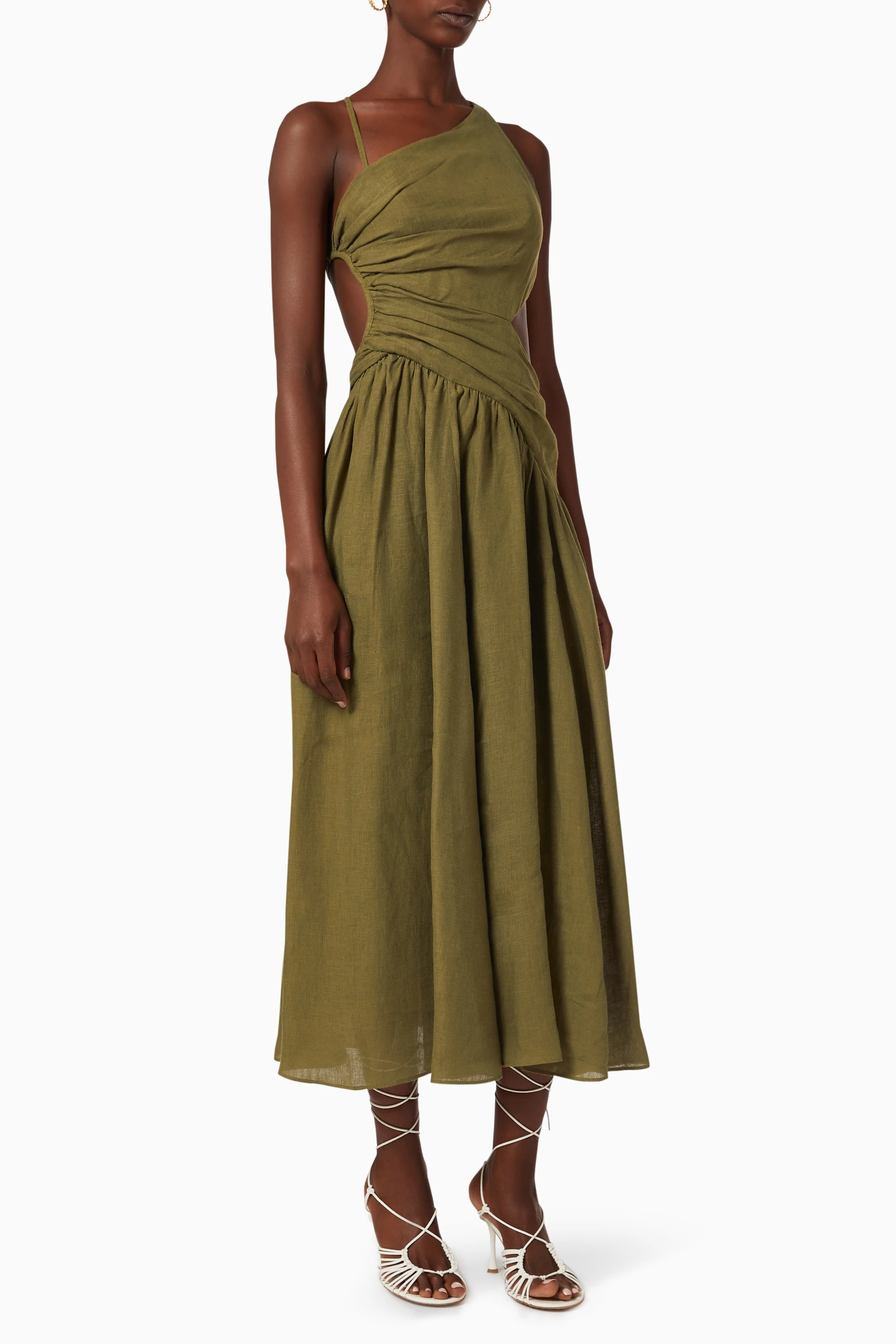 navy blue dress for baby girl Zimmermann - Lulu Asymmetric Ruched Dress