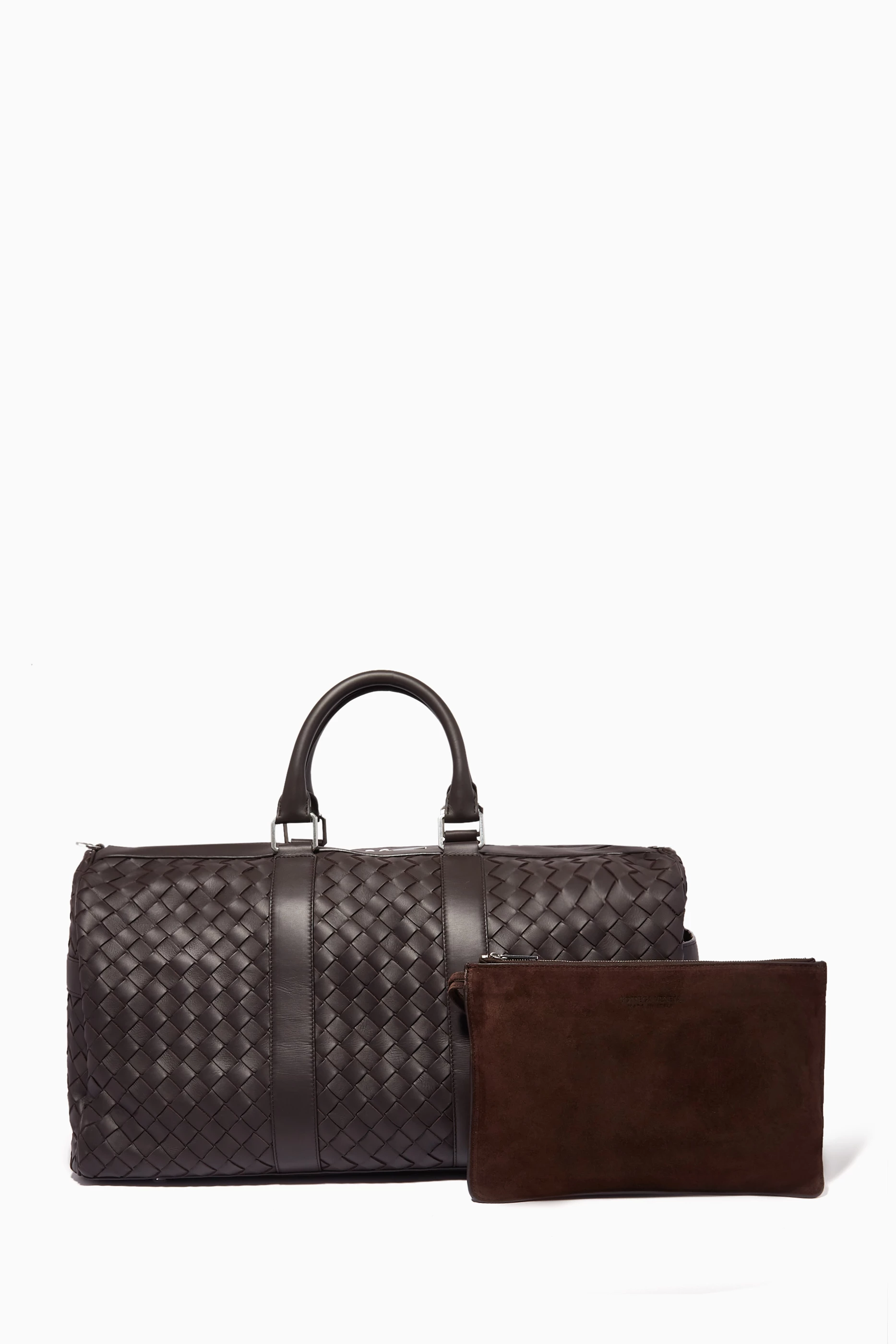 Buy Bottega Veneta Brown Medium Classic Duffle Bag in Intrecciato Leather For UNISEX Online Ounass Saudi