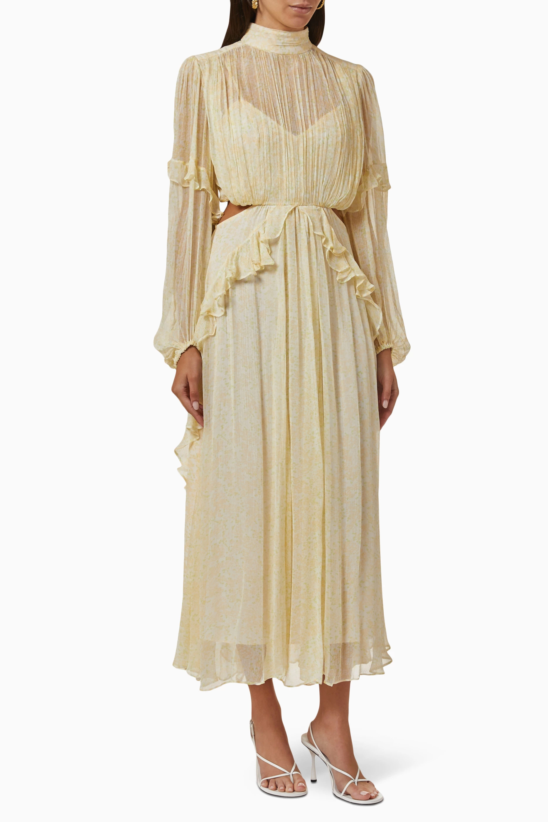 Shona joy ruffle midi dress outlet