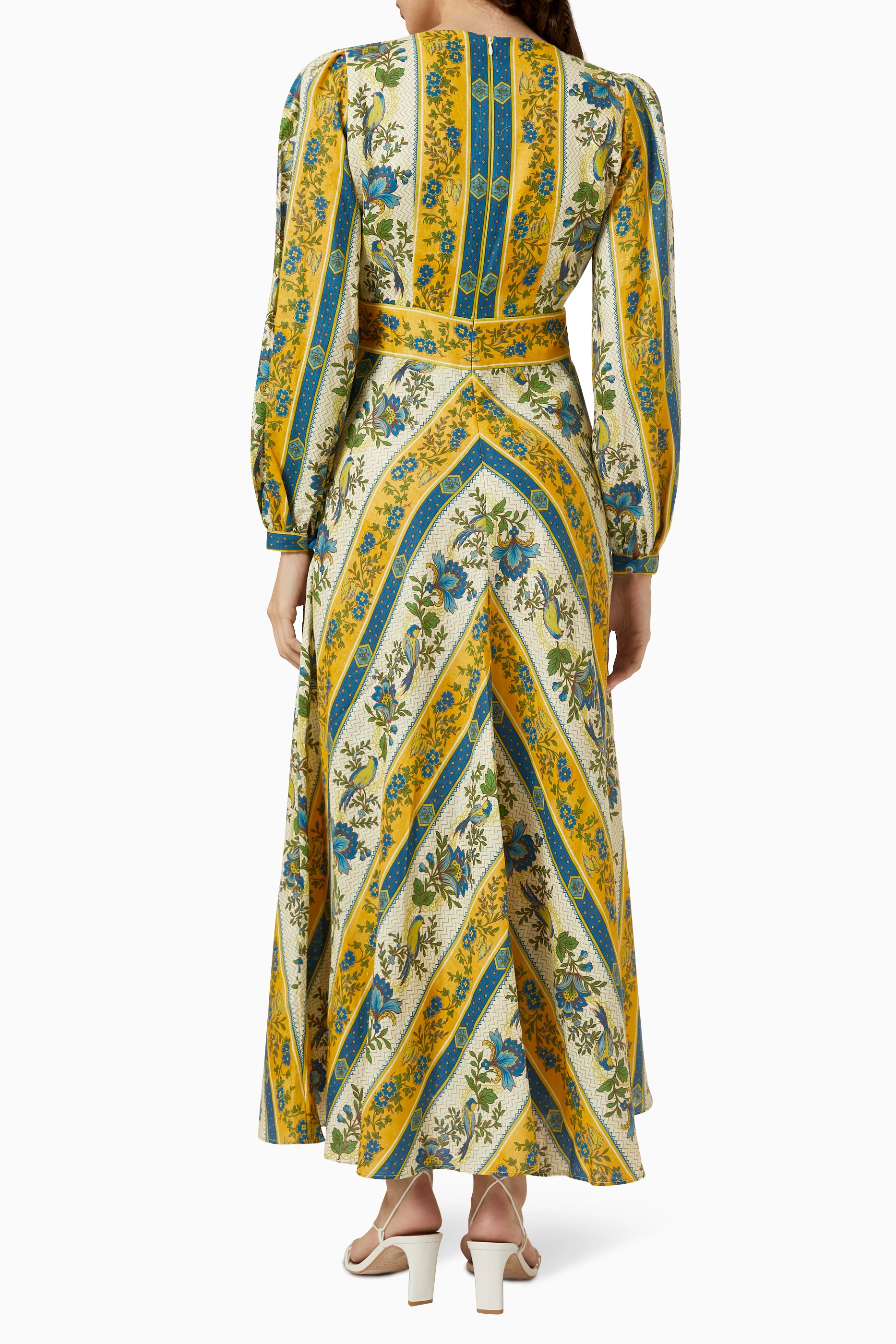 Buy ALEMAIS Multicolour Quinn Midi Dress in Linen For Women Online | Ounass  Saudi