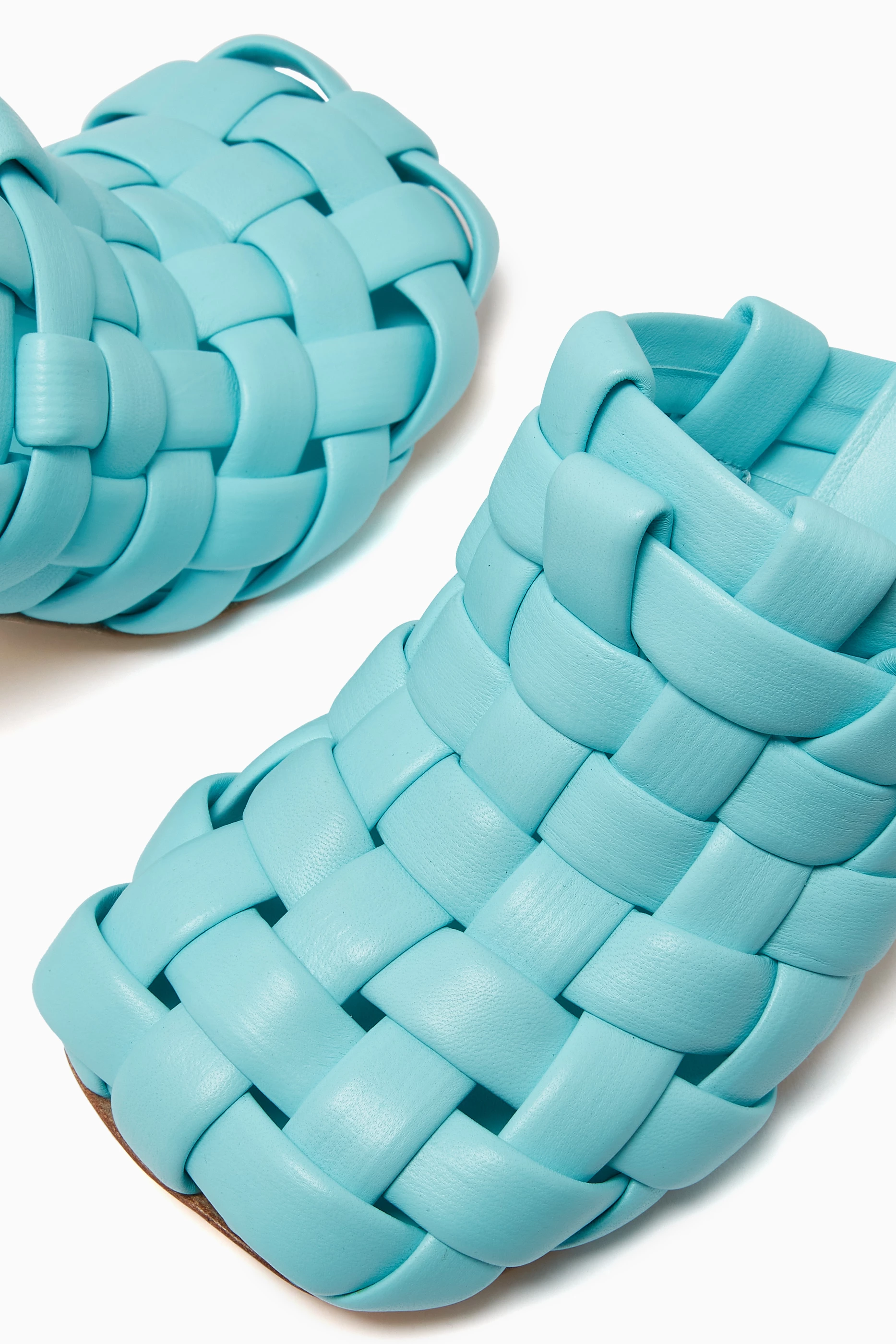 Buy A.W.A.K.E Mode Blue Wilma Chubby 80 Mules in Leather For