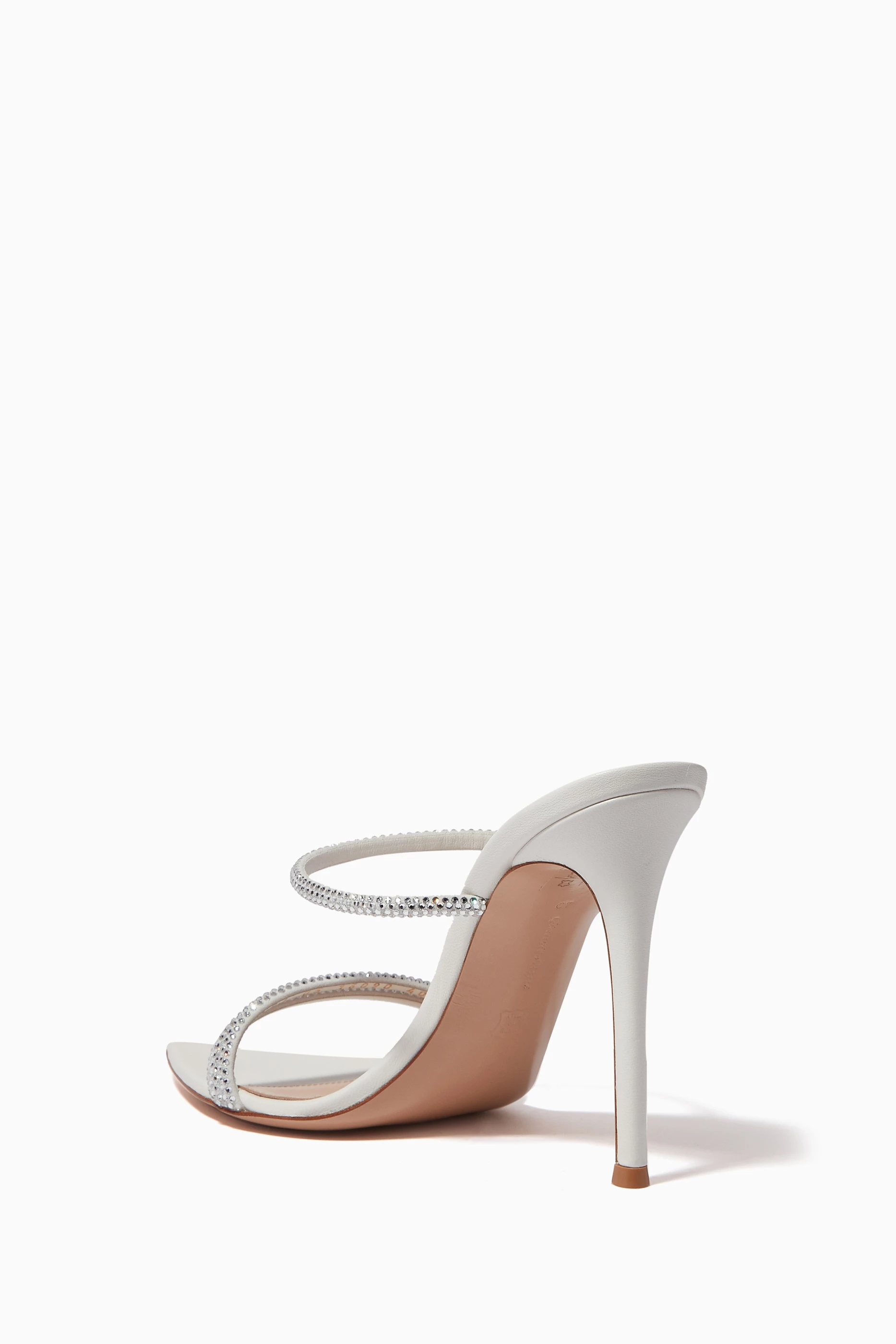 Buy Gianvito Rossi White Cannes 105 Crystal-embellished