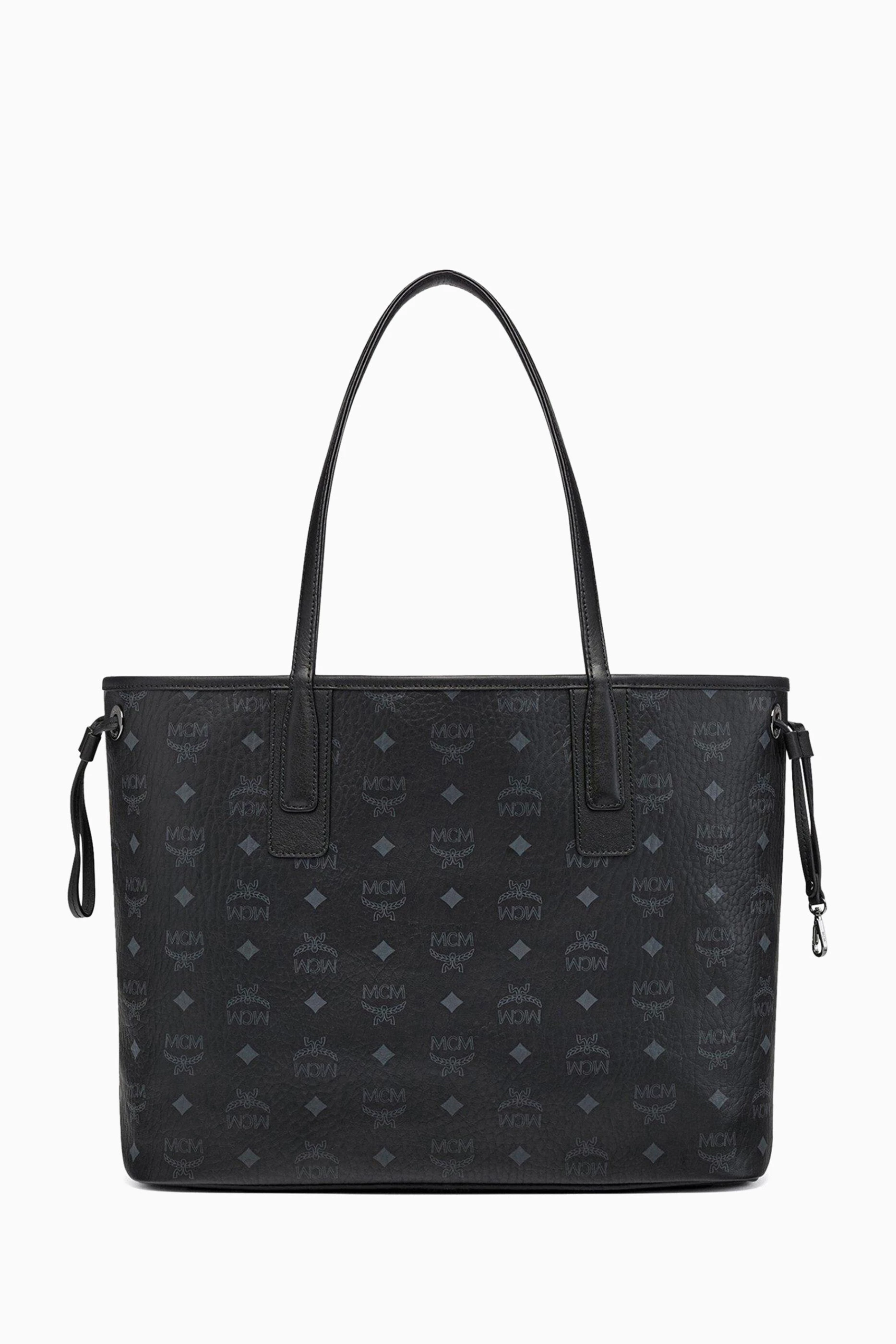 Buy MCM Black Small Reversible Liz Shopper in Visetos Cotton Canvas For Women Online Ounass Saudi