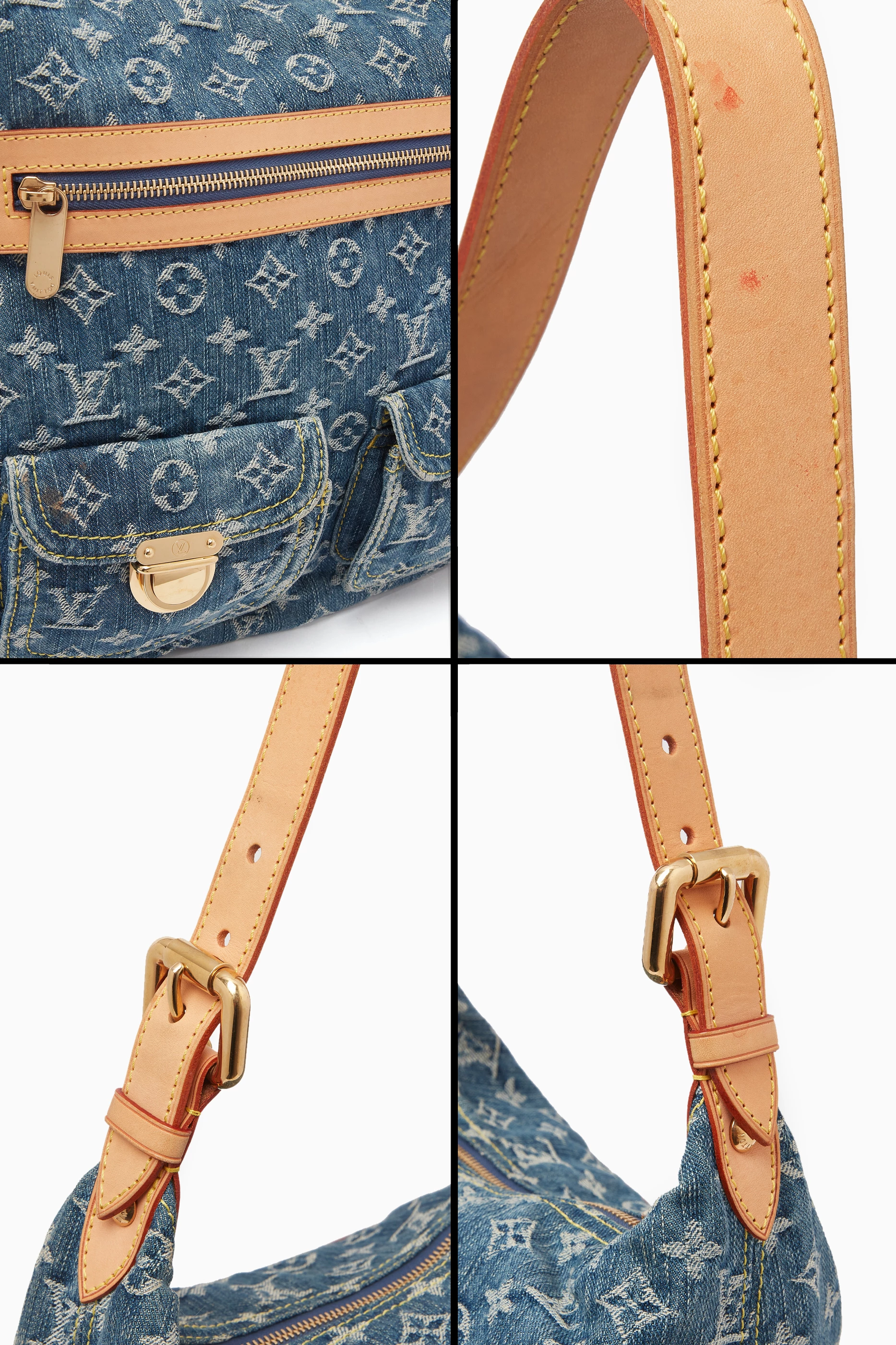 Buy Louis Vuitton Pre-Loved Blue Monogram Shoulder Bag in Denim
