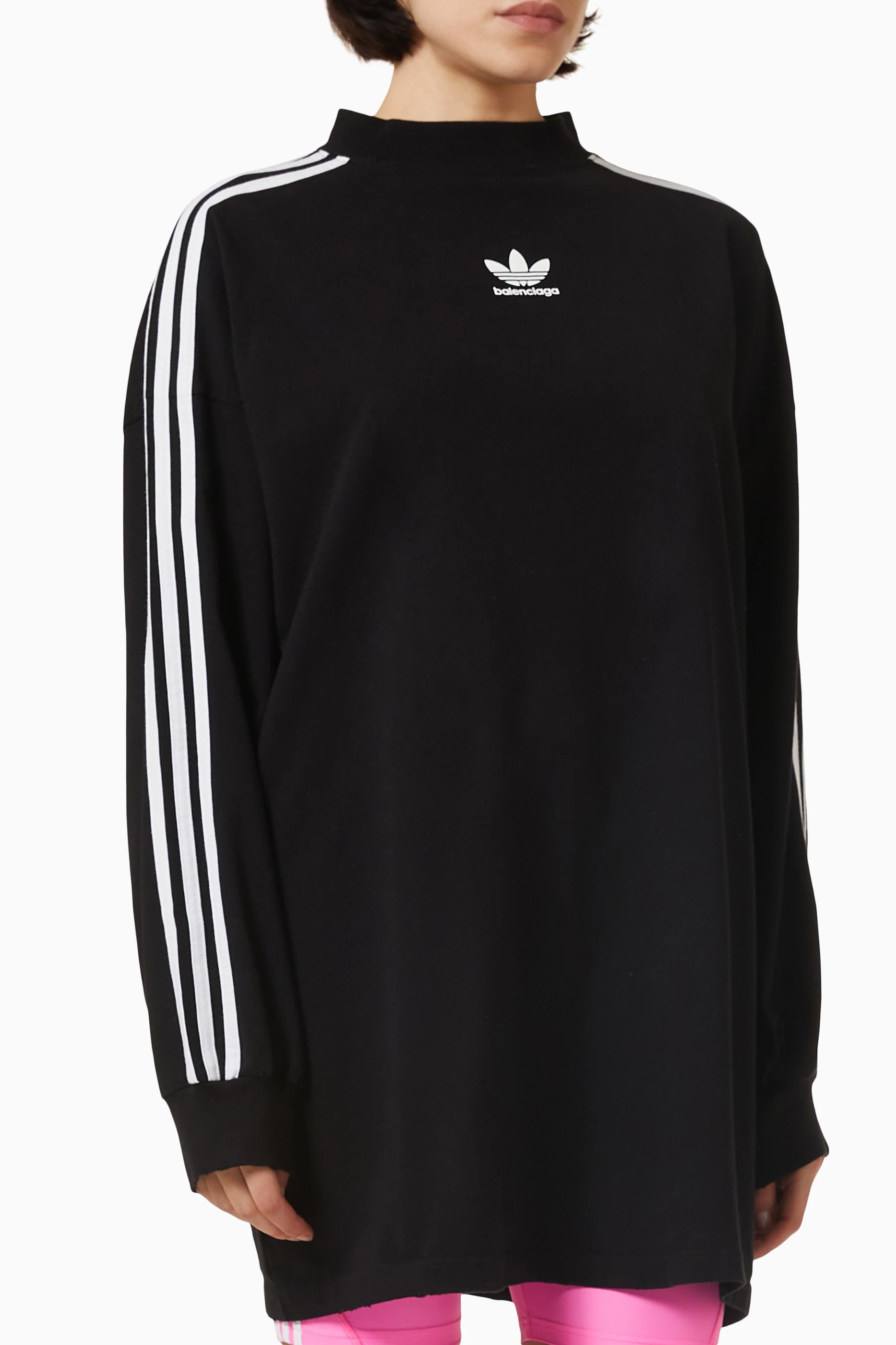 【Balenciaga x Adidas】Oversized Long Sleeve T-Shirt Black Balenciaga x Adidas Oversized Mock Neck Long Sleeve Size