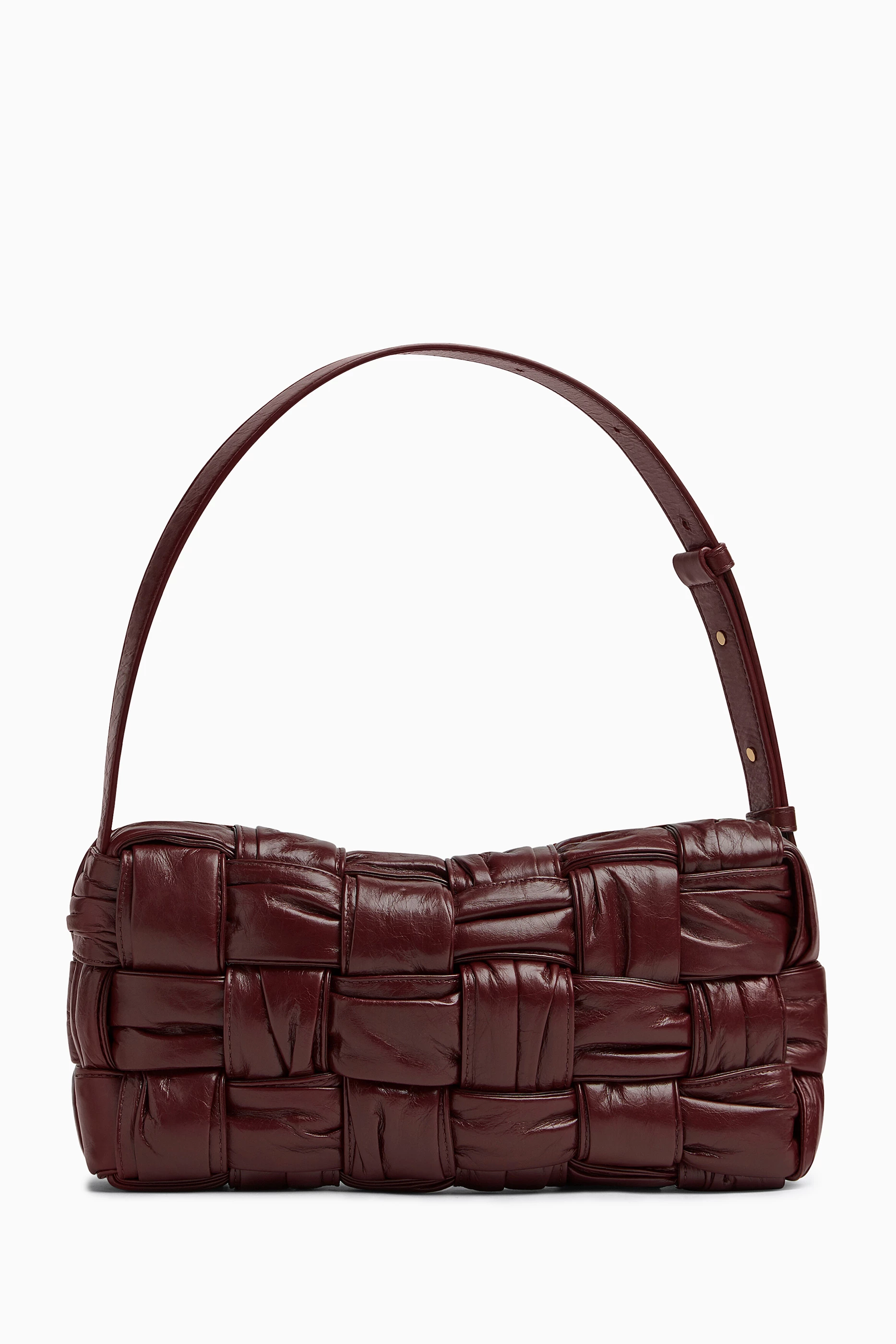 Buy Bottega Veneta Burgundy Brick Cassette Shoulder Bag in