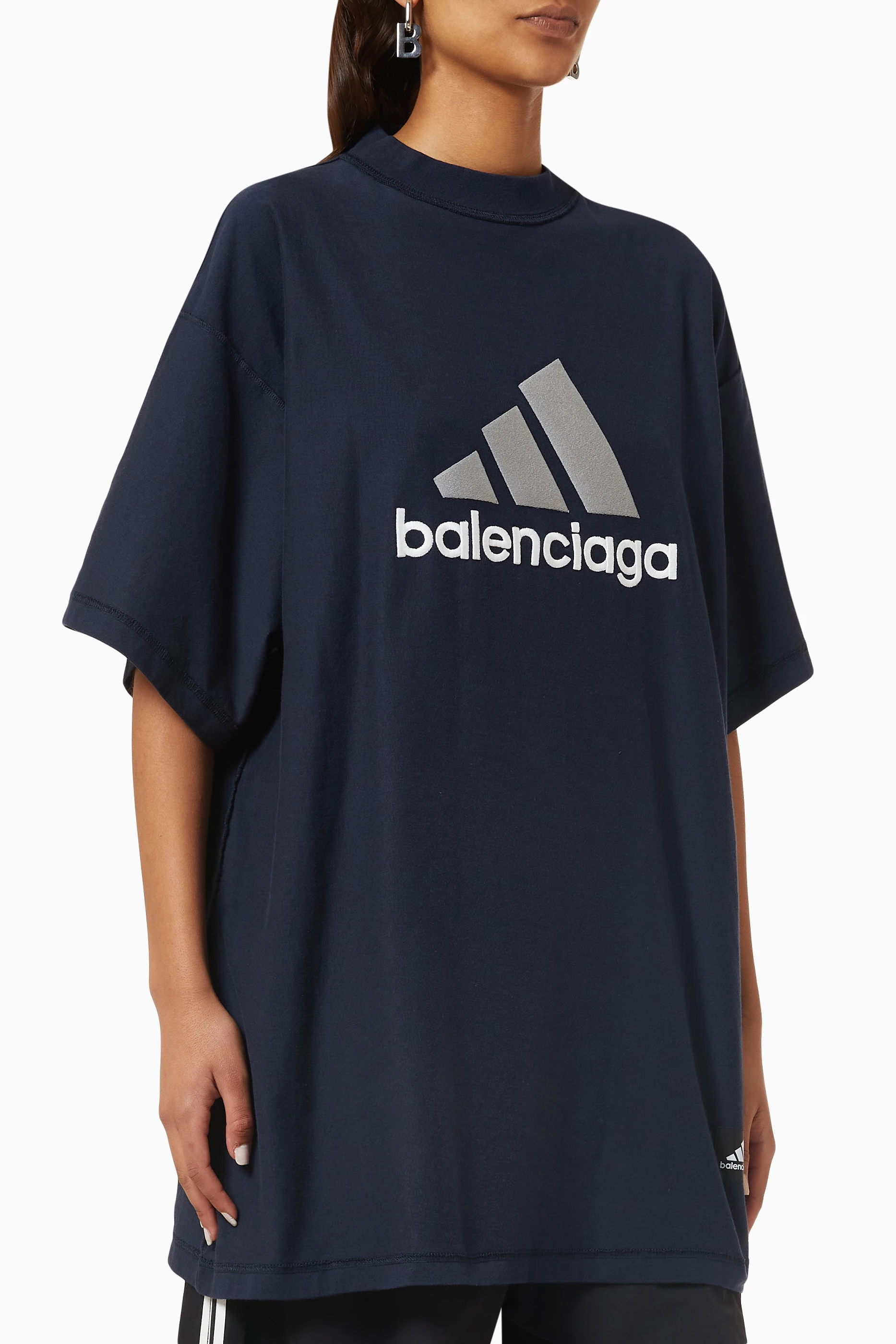 Balenciaga Adidas Oversized T-Shirt(新品) Buy Balenciaga Blue x Adidas Oversized T-shirt in Cotton For