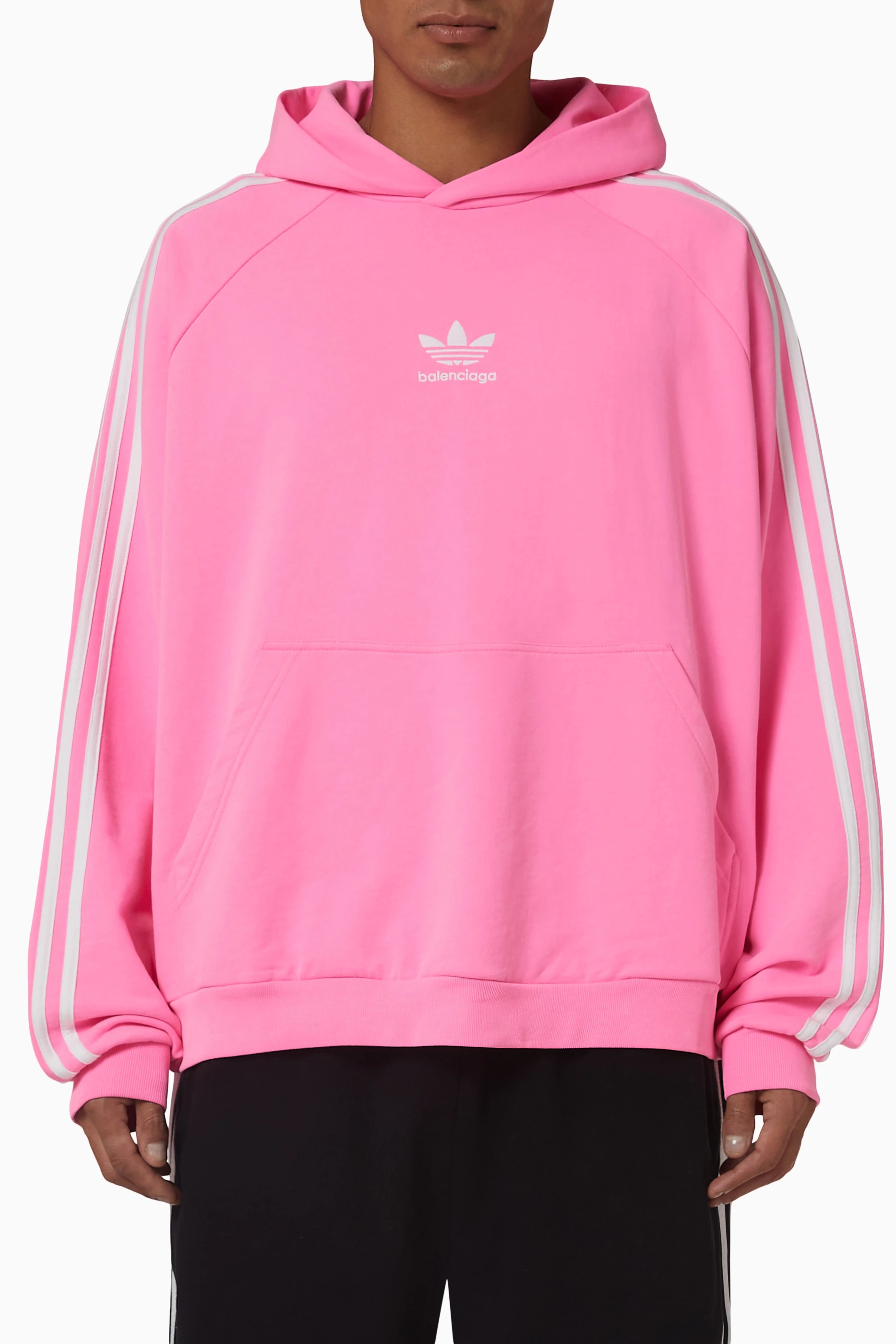 Buy Balenciaga Pink x Adidas Oversized hoodie in Fleece For UNISEX Online Ounass Saudi