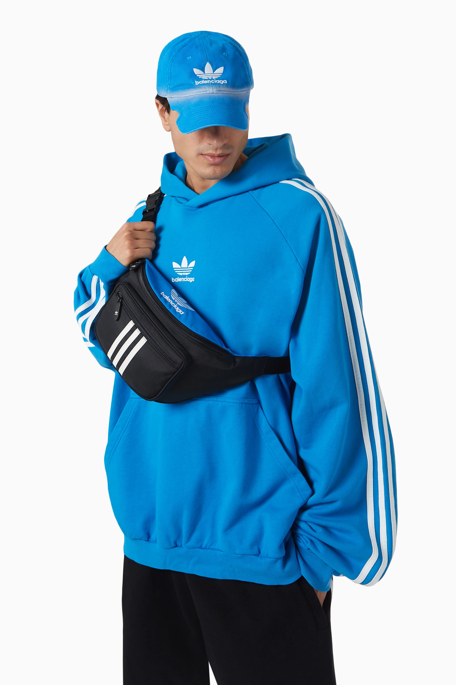 残りわずか！EXPRESS便可★ BALENCIAGA x ADIDAS BELTPACK Buy Balenciaga Black x Adidas Belt Bag in Nylon For Men