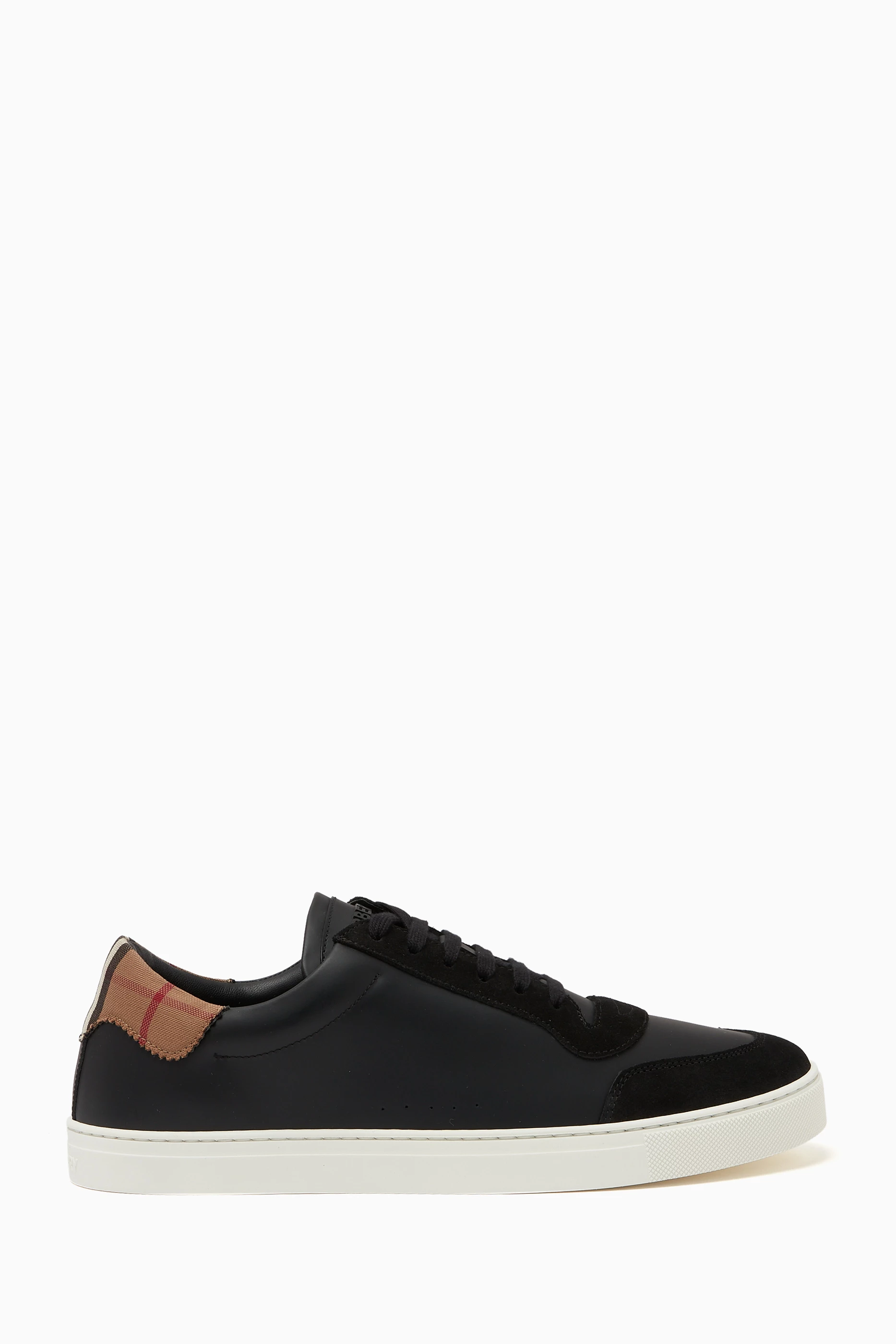Buy Burberry Black Robin Sneakers in Leather Suede For Men Online Ounass Saudi