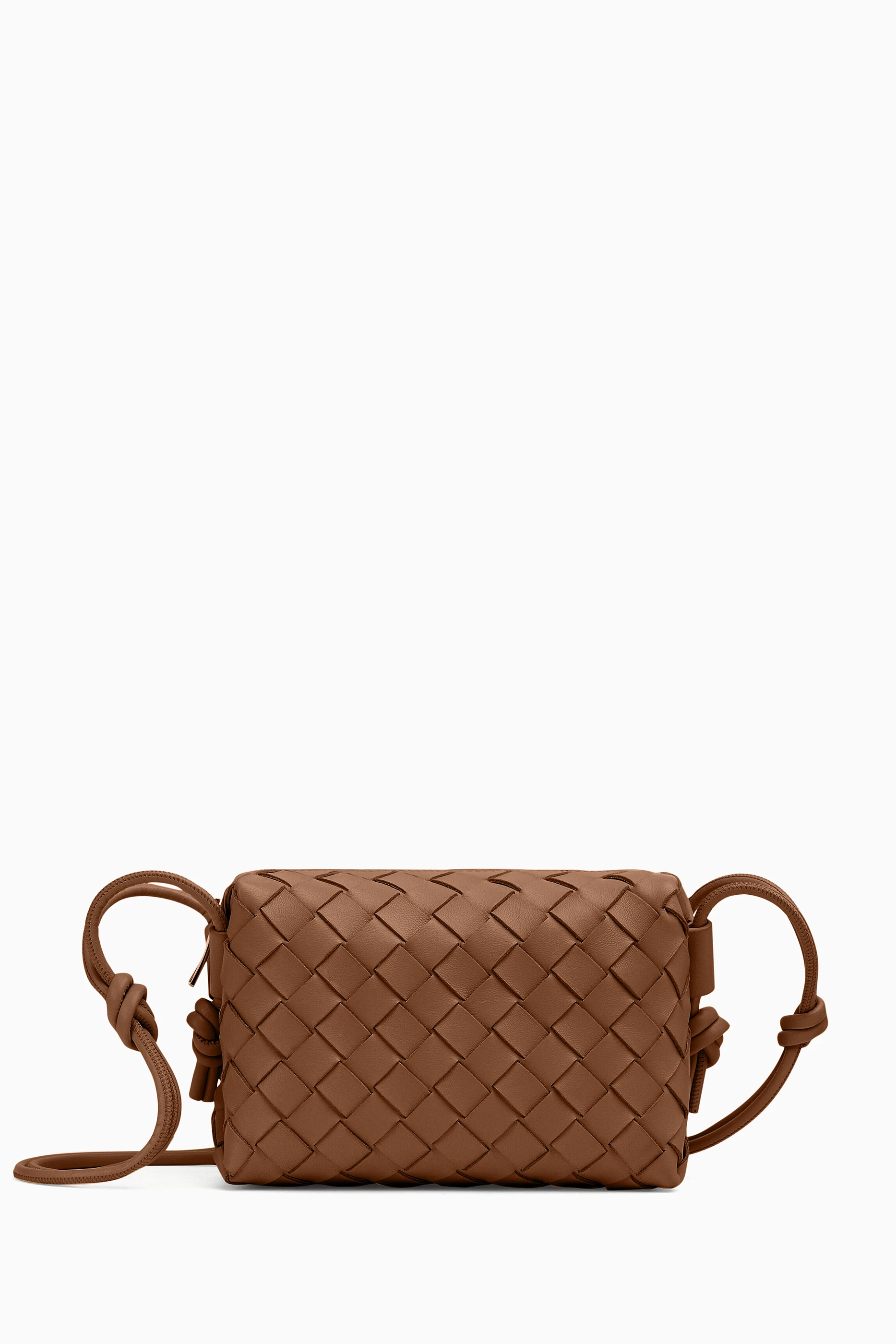 Buy Bottega Veneta Brown Mini Loop Camera Crossbody Bag in Intrecciato Leather For UNISEX Online Ounass Saudi