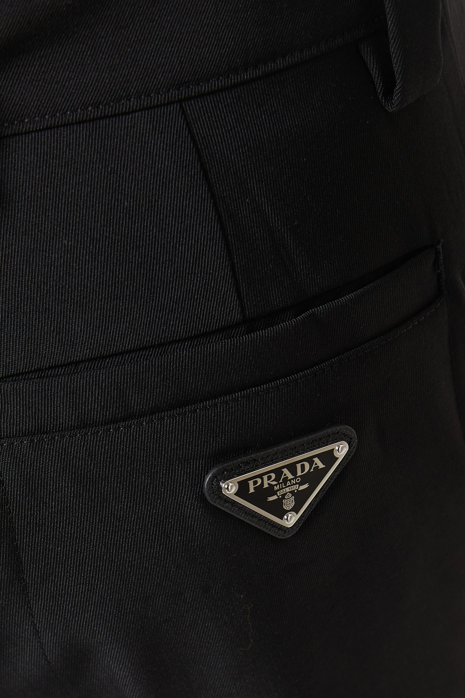 Buy Prada Black Trousers in Virgin Wool For Men Online
