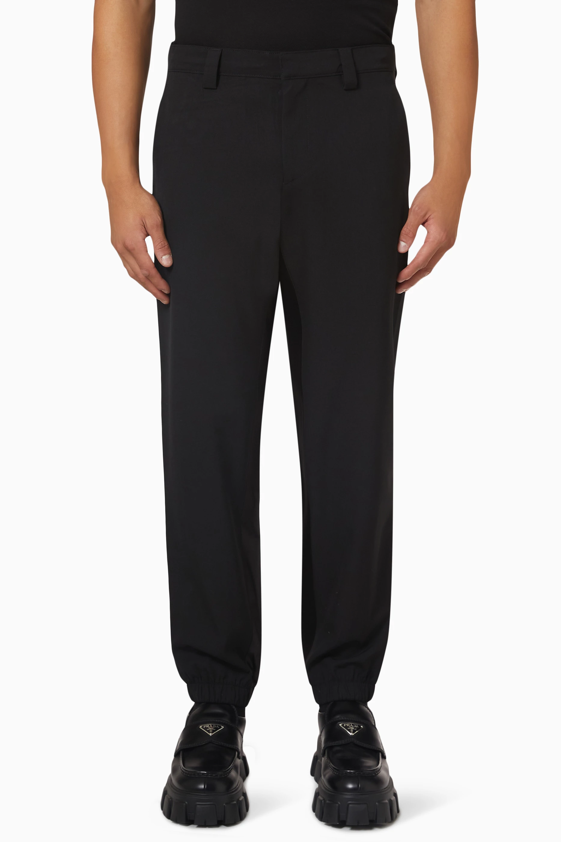 Buy Prada Black Trousers in Virgin Wool For Men Online | Ounass Saudi