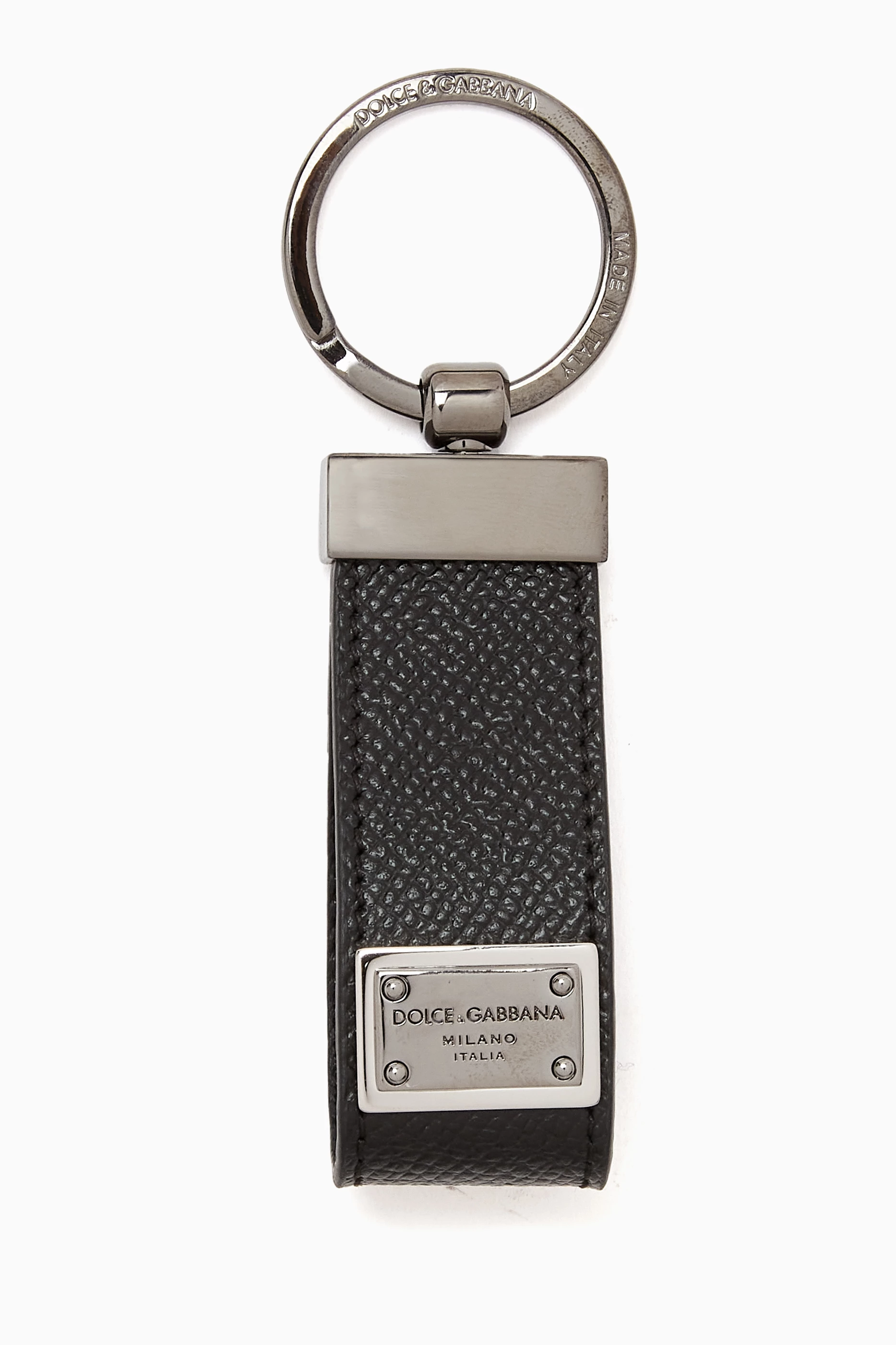 Buy Dolce & Gabbana Black Key Ring in Leather For Men Online | Ounass Saudi