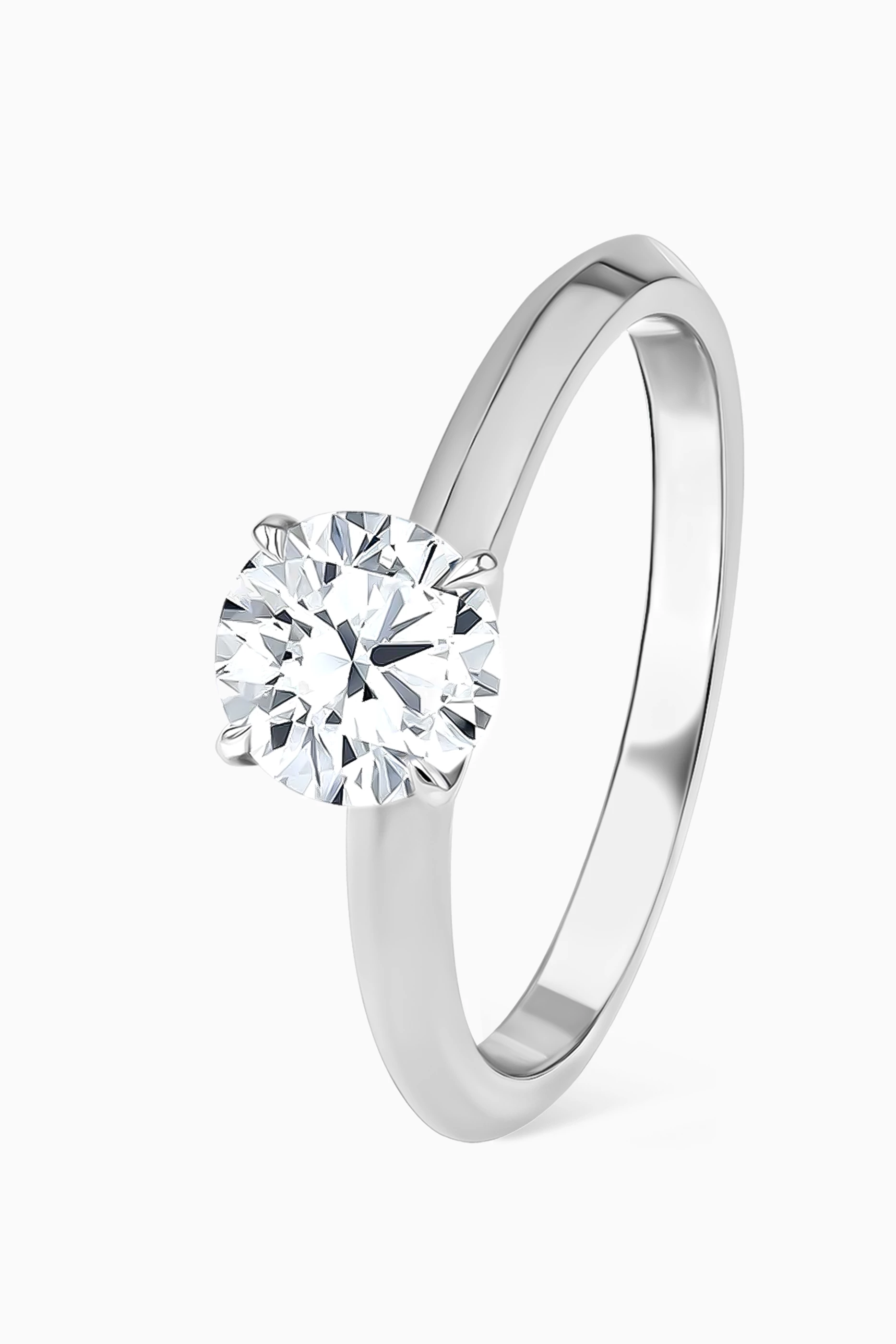 Buy Damas White Gaia Solitaire Diamond Ring in 18kt White Gold For - Main Image