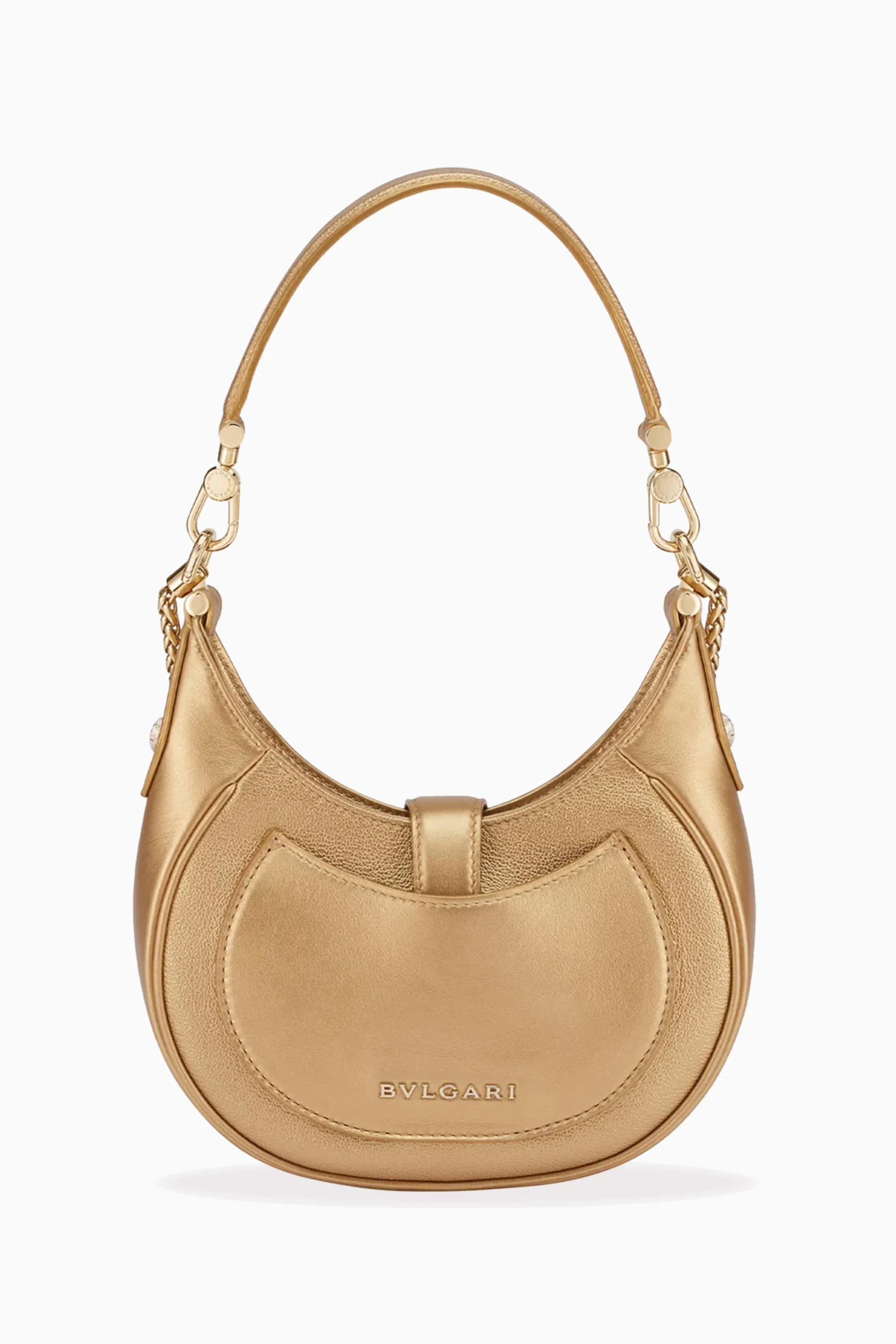 Buy BVLGARI Gold Small Serpenti Ellipse Shoulder Bag in Metallic Leather For Women Online Ounass Saudi
