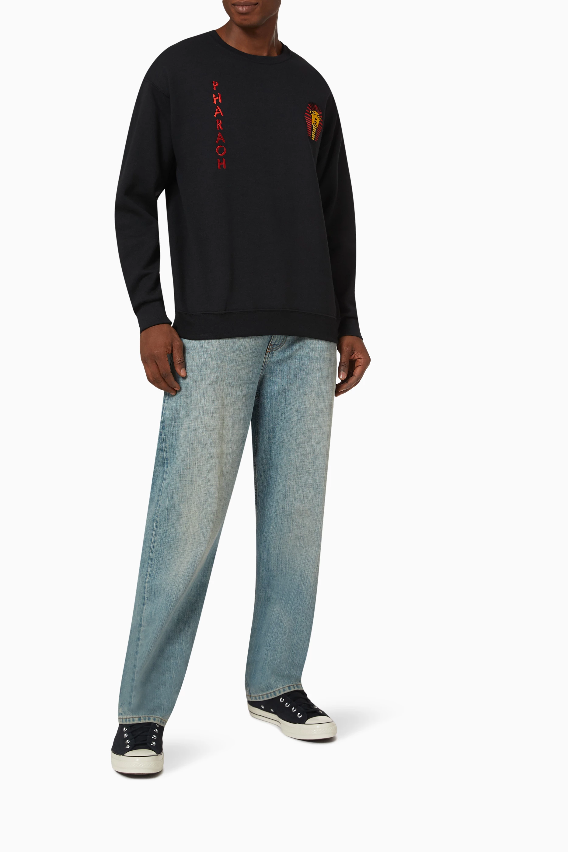 Buy WACKO MARIA Black Pharaoh Sweatshirt in Cotton-blend For Men