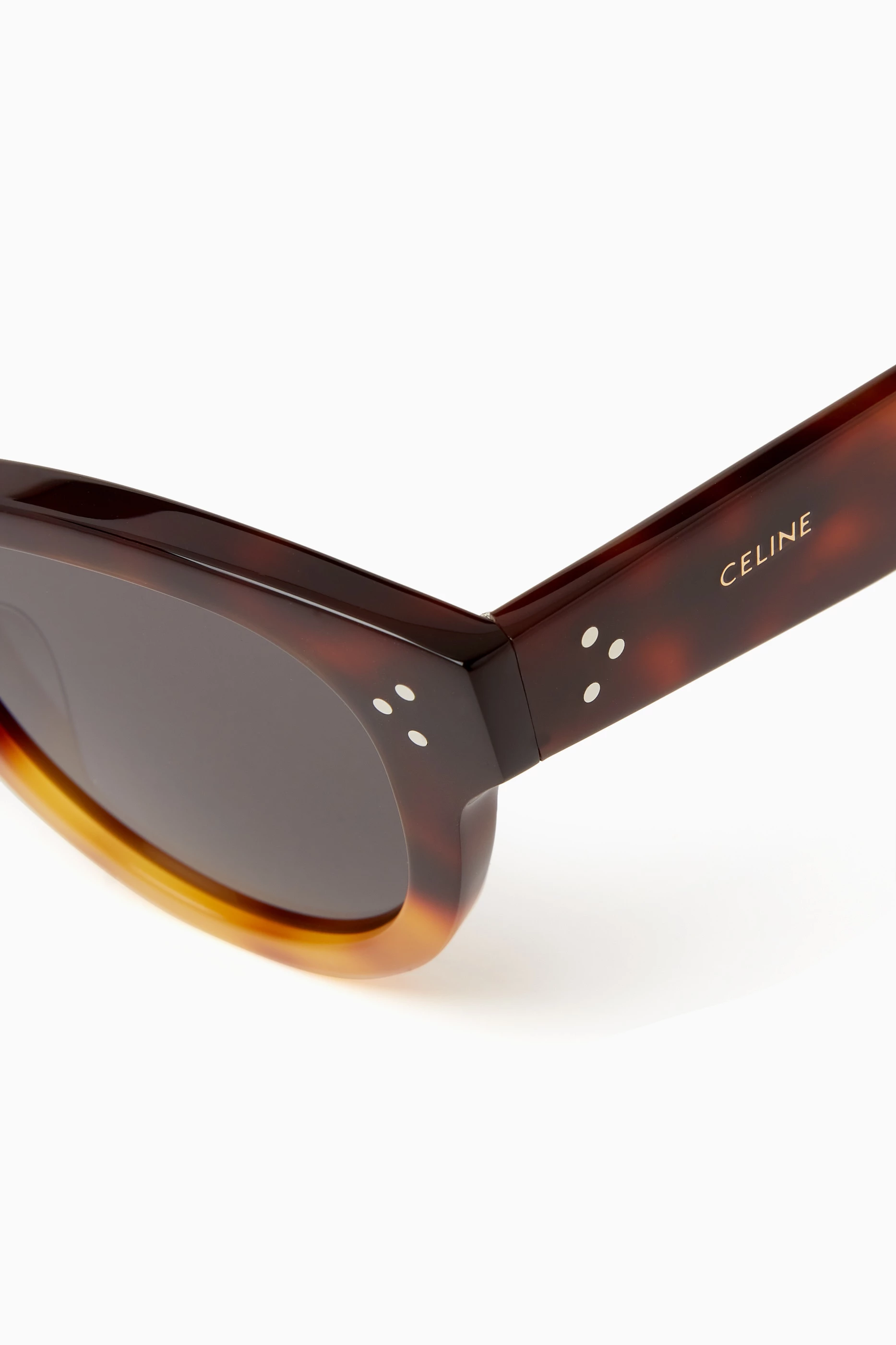 Buy Celine Brown Baby Audrey Sunglasses in Acetate For Women Online Ounass Saudi