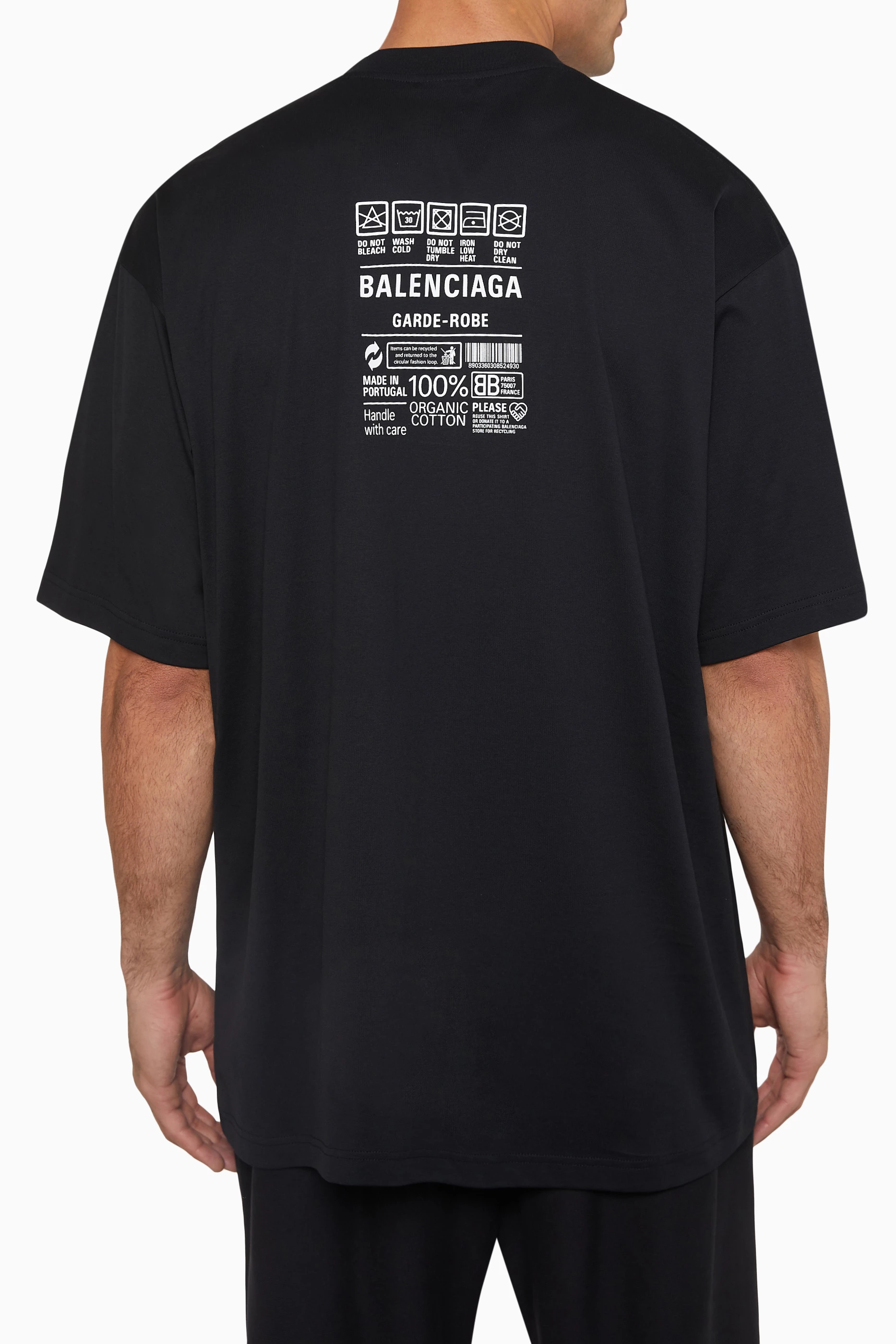 Buy Balenciaga Black Medium Fit T shirt in Cotton For Men Online Ounass Saudi
