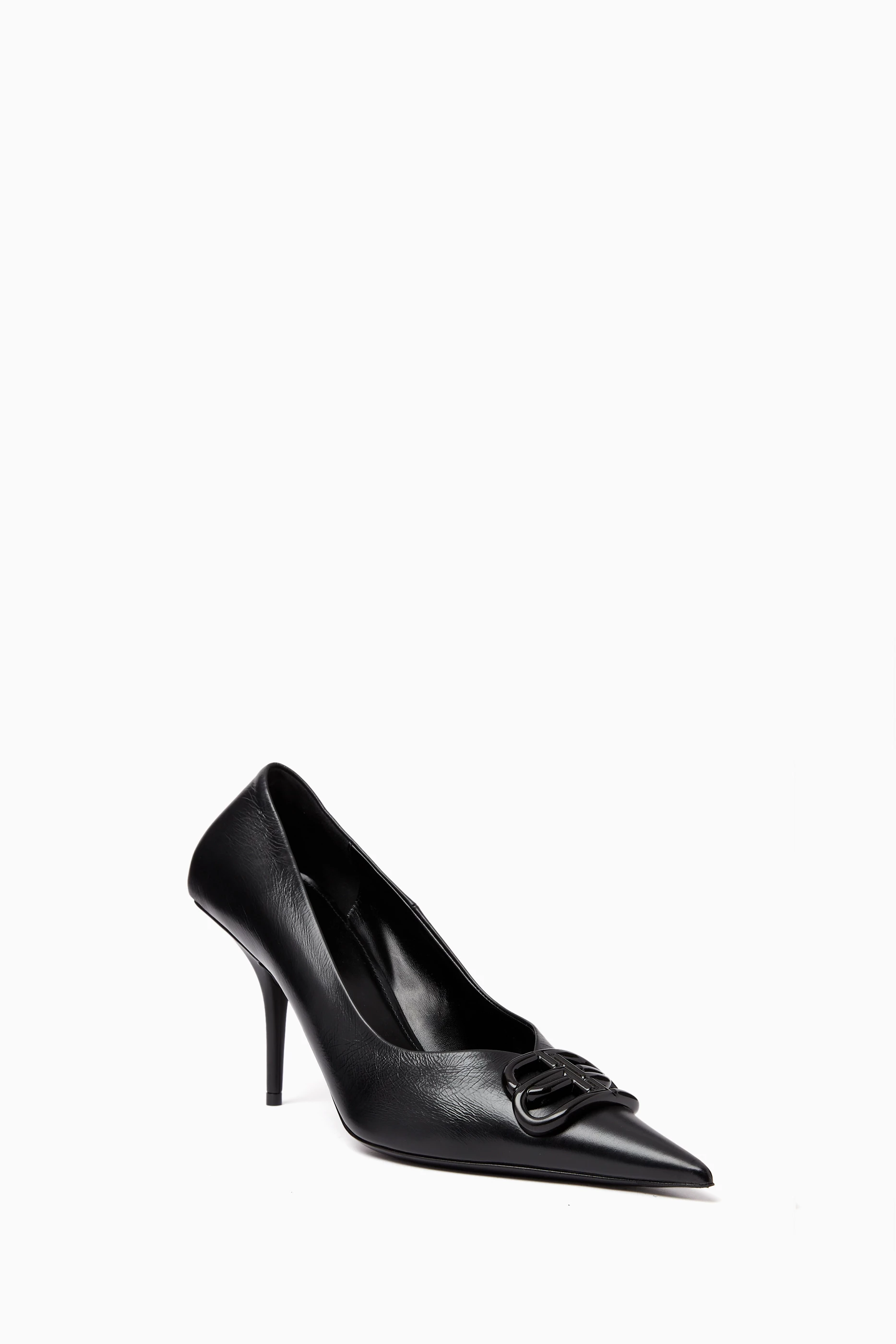 【BALENCIAGA】Square Knife BB 80 leather pumps Square Knife BB 80 leather pumps in black - Balenciaga
