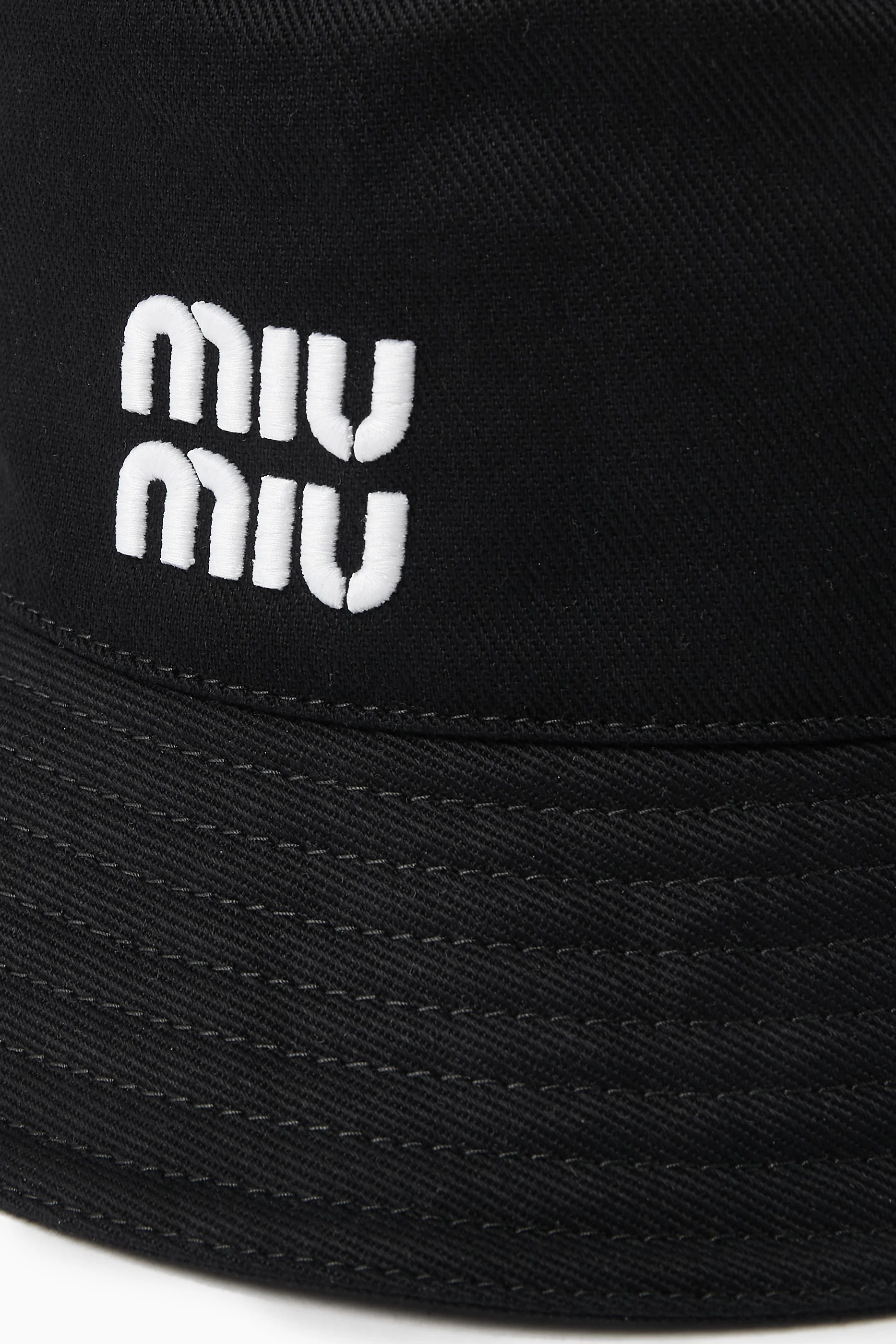関税・送料込 MIU MIU Black cotton ハット Miu Miu Bucket Hat - Size M
