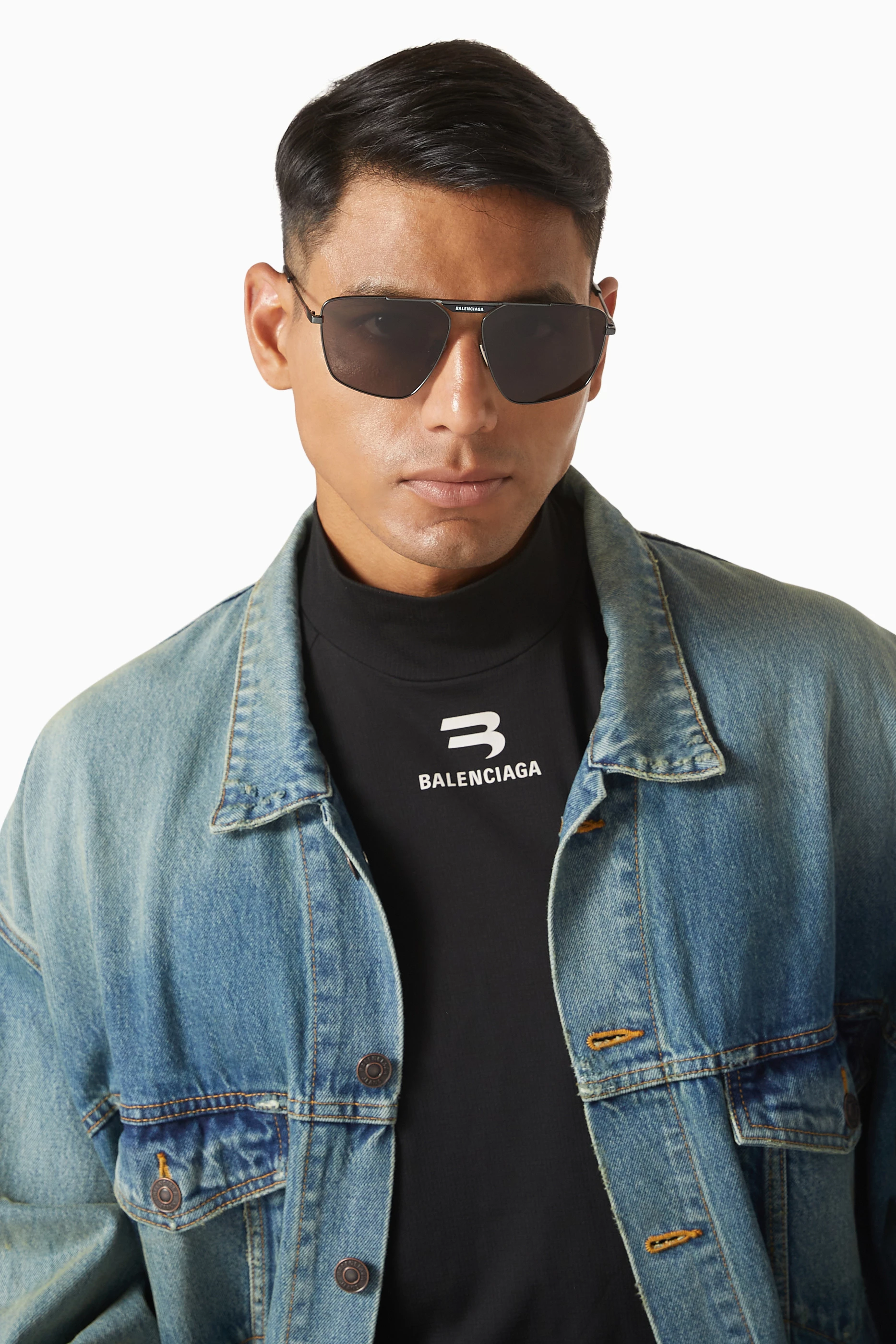 Buy Balenciaga Grey Tag 2.0 Navigator Sunglasses in Metal For Men Online |  Ounass Saudi