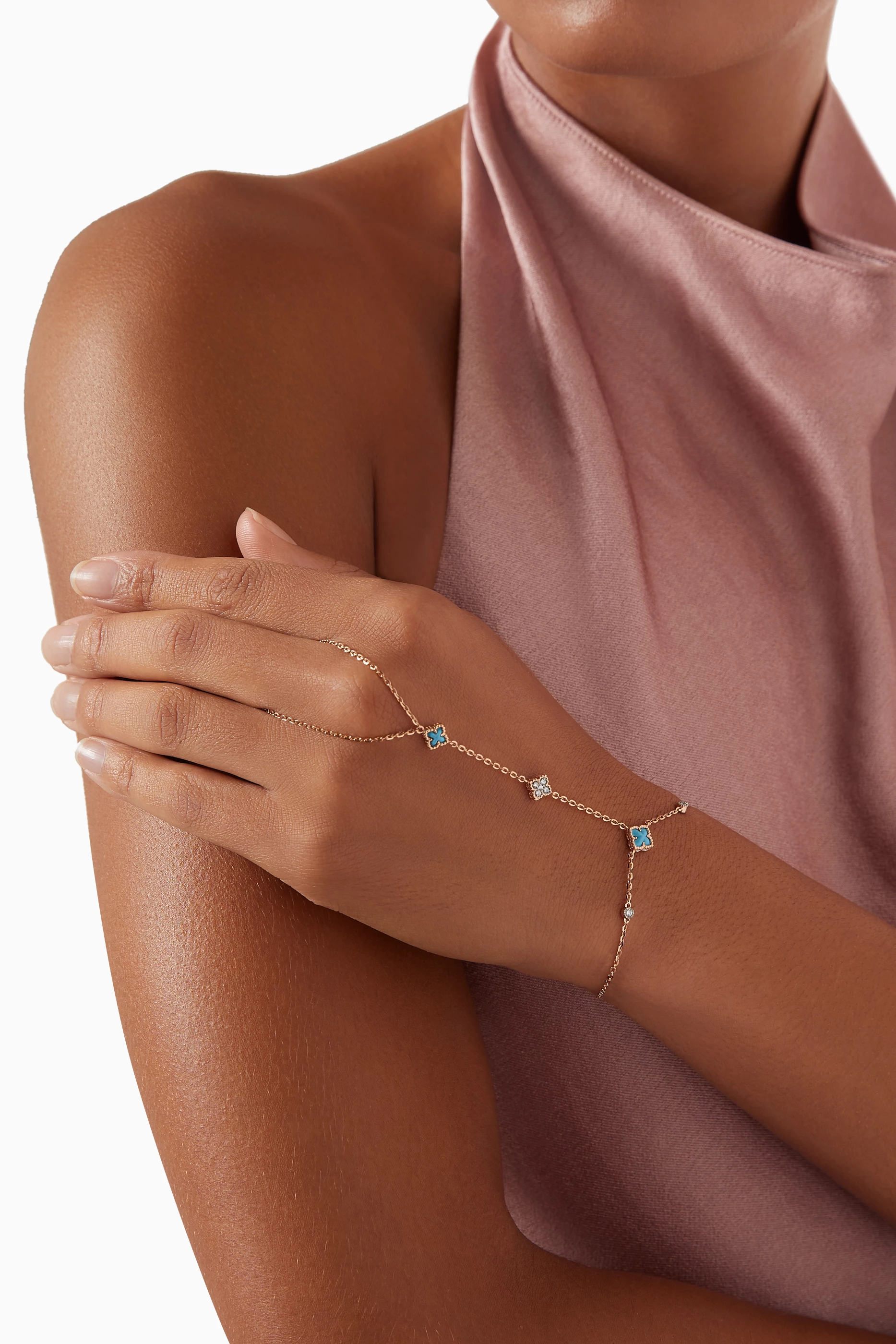 Rose gold hand chain clearance