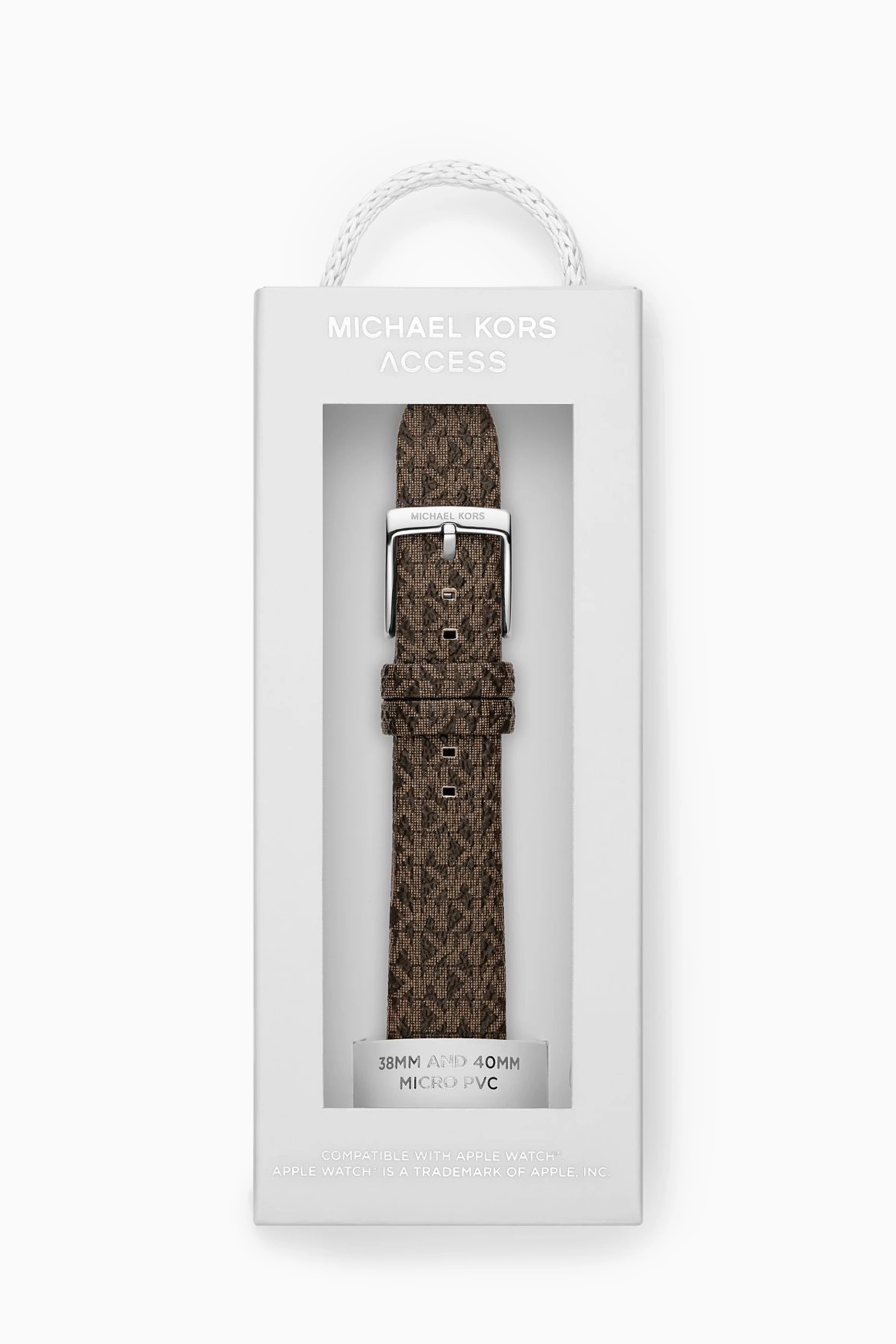 Buy Michael Kors Brown Logo Apple Watch Strap in Canvas 18mm For Women Online Ounass Saudi