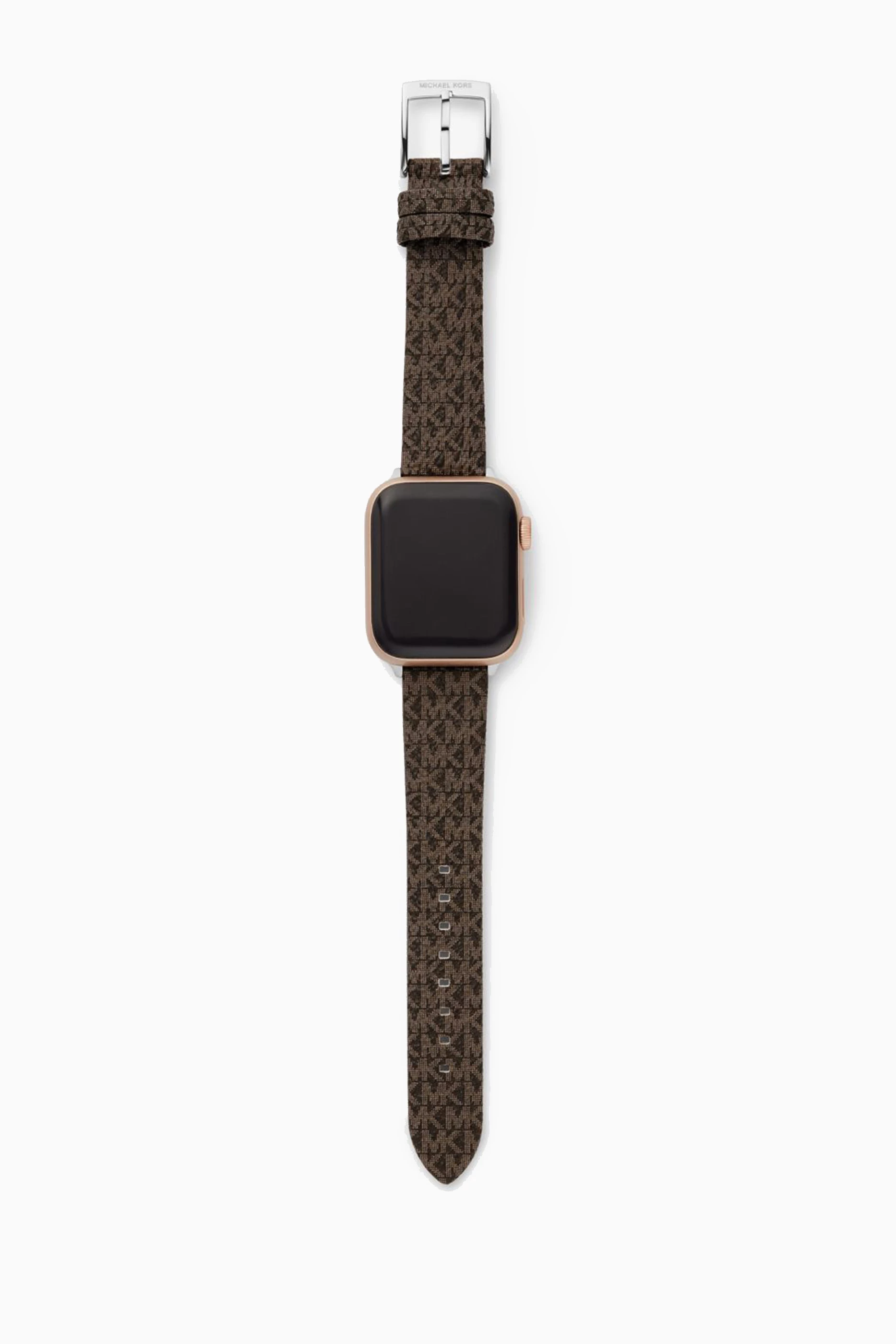 Buy Michael Kors Brown Logo Apple Watch Strap in Canvas 18mm For Women Online Ounass Saudi