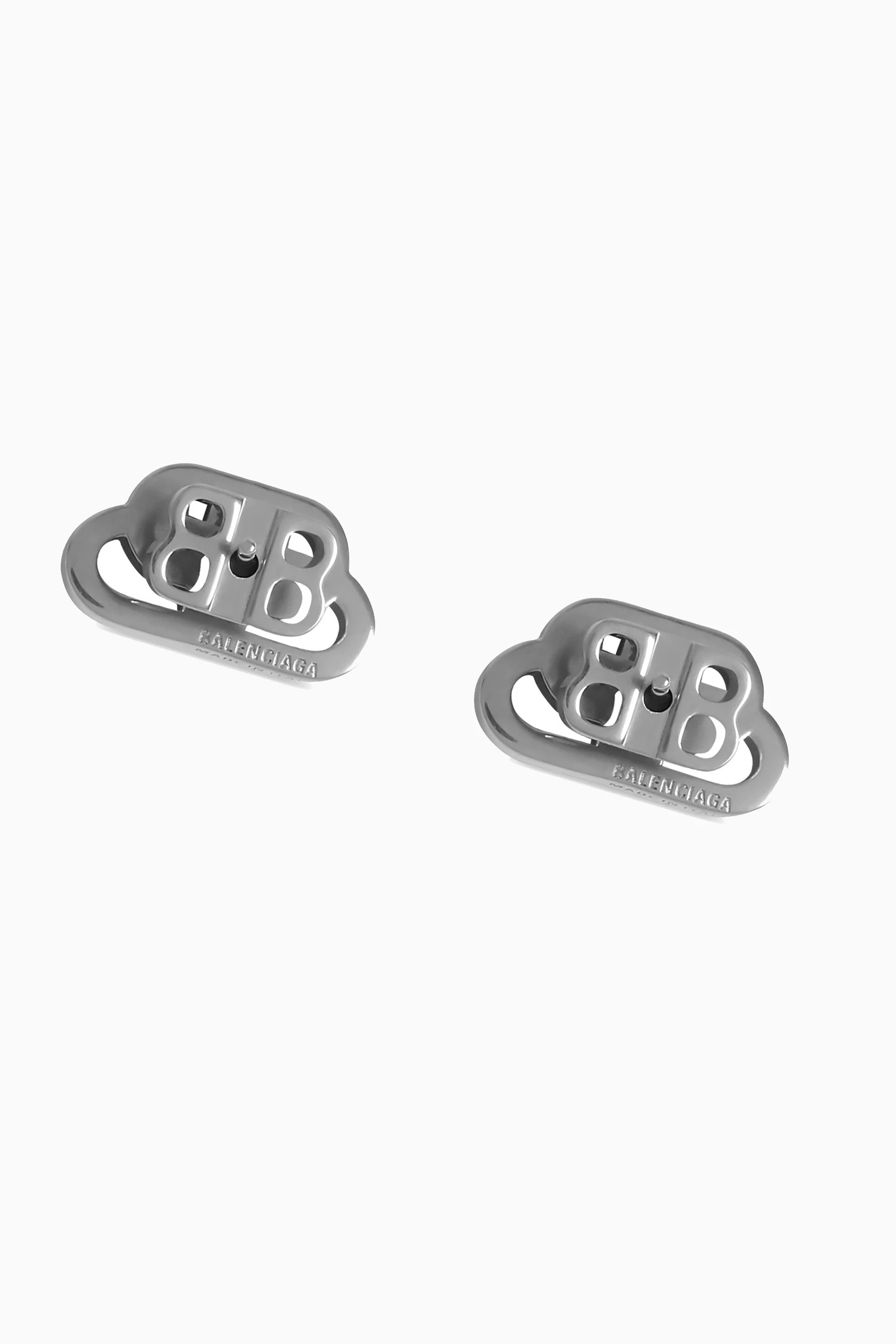 Buy Balenciaga Silver BB XS Rhinestone Stud Earrings in