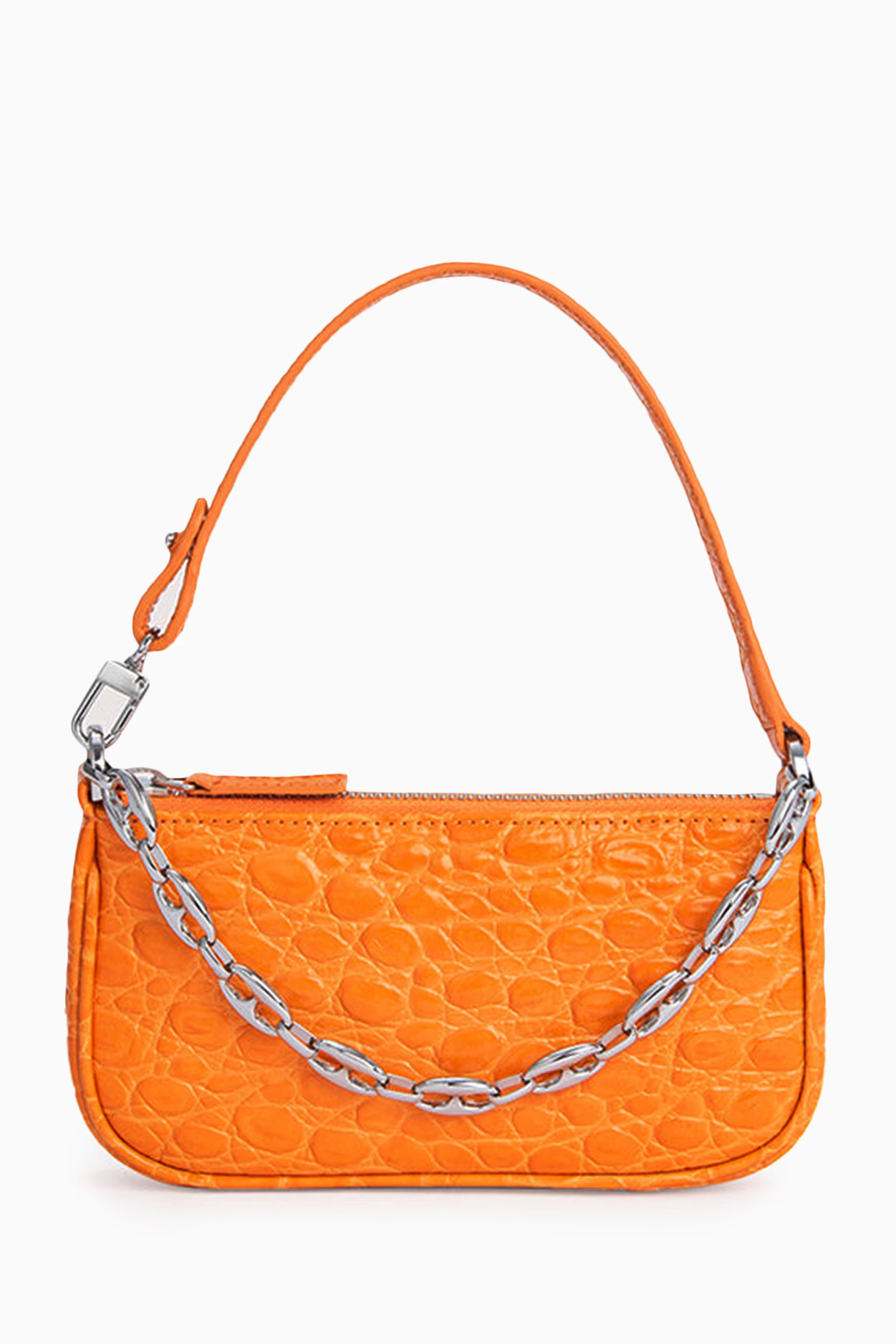 【送料&関税込】By Far Mini Rachel Orange Croco Leather Hand By Far Mini Rachel Orange Croco Leather Handbag | italist