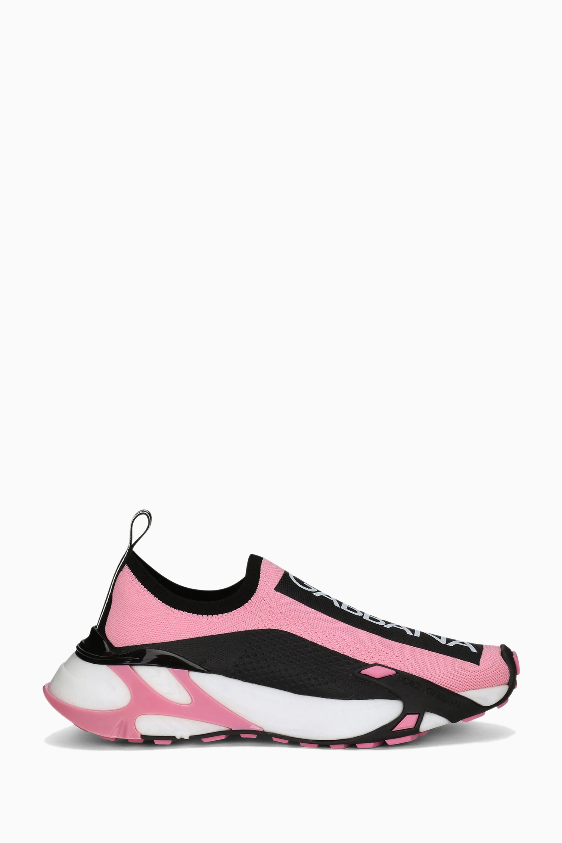 Buy Dolce Gabbana Pink Sorrento Sneakers in Stretch-mesh For