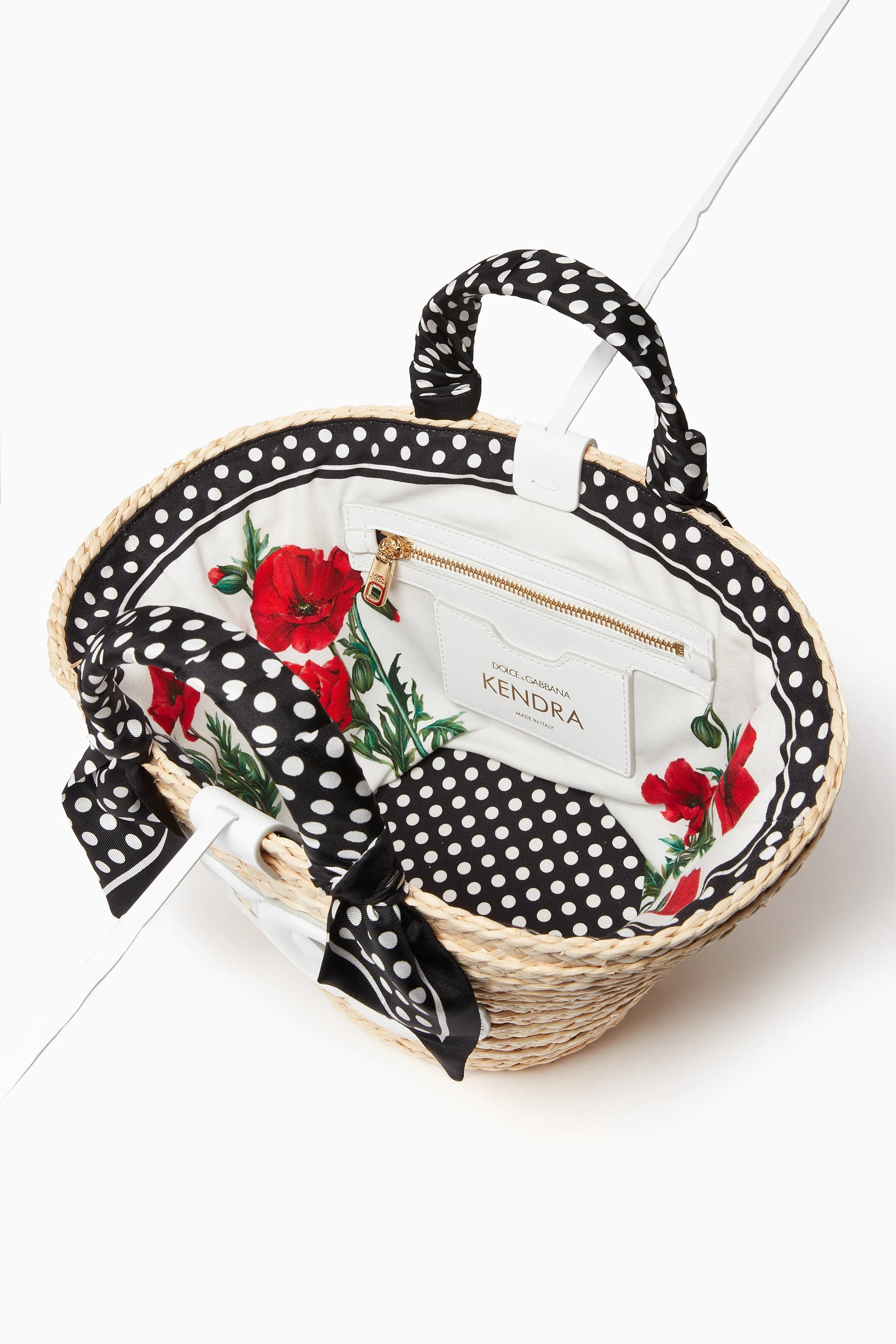 【関税送料込み】DOLCE & GABBANA Kendra ハンドバッグ S Buy Dolce & Gabbana Multicolour Kendra DG Logo Bag in Straw