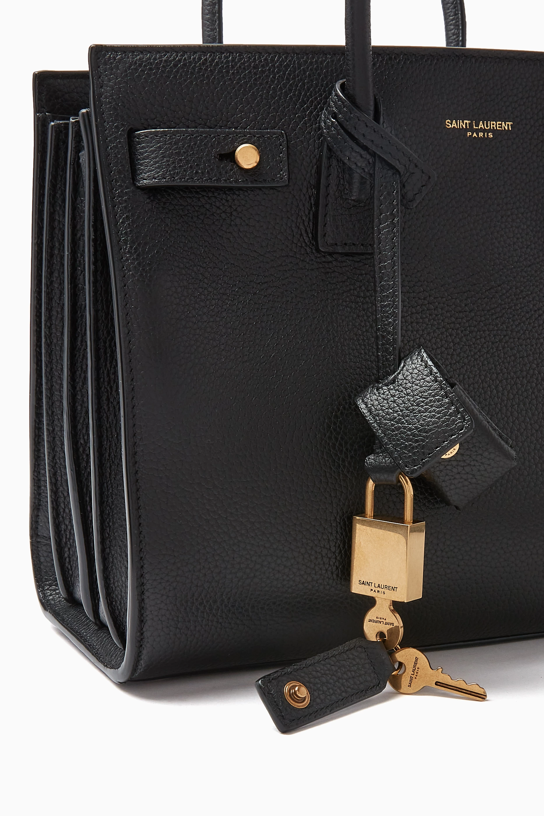 Buy SAINT LAURENT Black Sac de Jour Supple Baby Bag in Grained