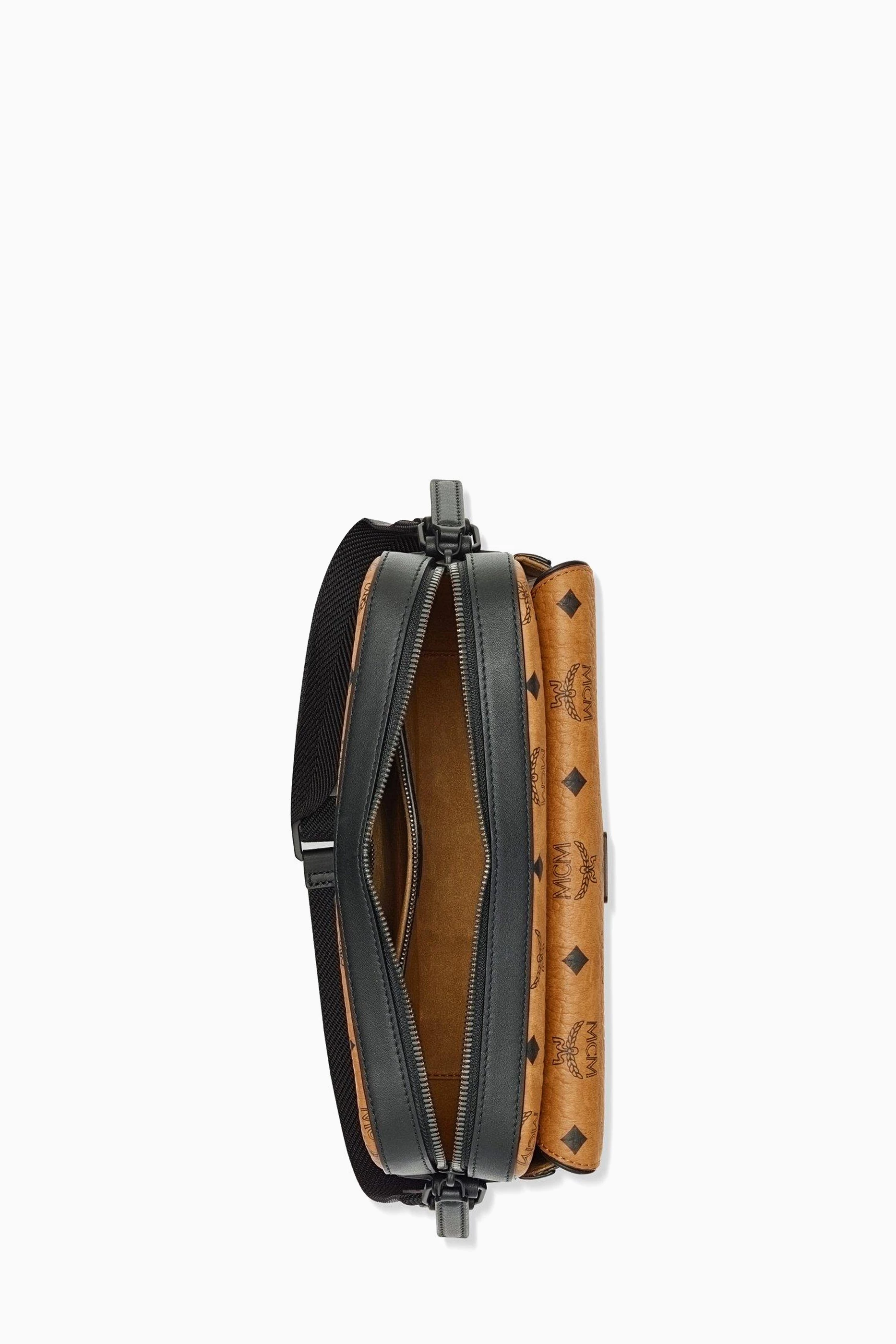 Buy MCM Brown Medium Aren Messenger Bag in Visetos For UNISEX Online Ounass Saudi
