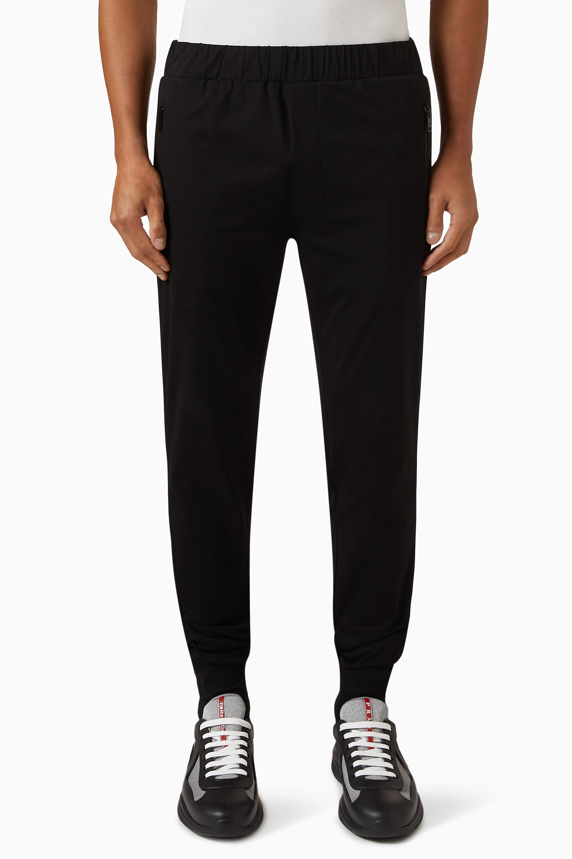 Buy Prada Black Sweatpants in Cotton Re Nylon For Men Online Ounass Saudi