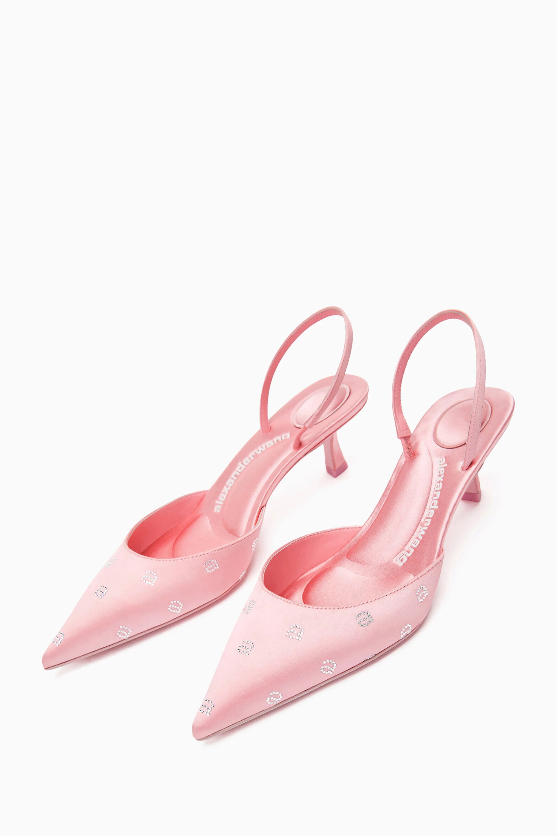pink alexander wang white pumps Buy Alexander Wang Pink Delphine 65 Crystal-embellished Slingback