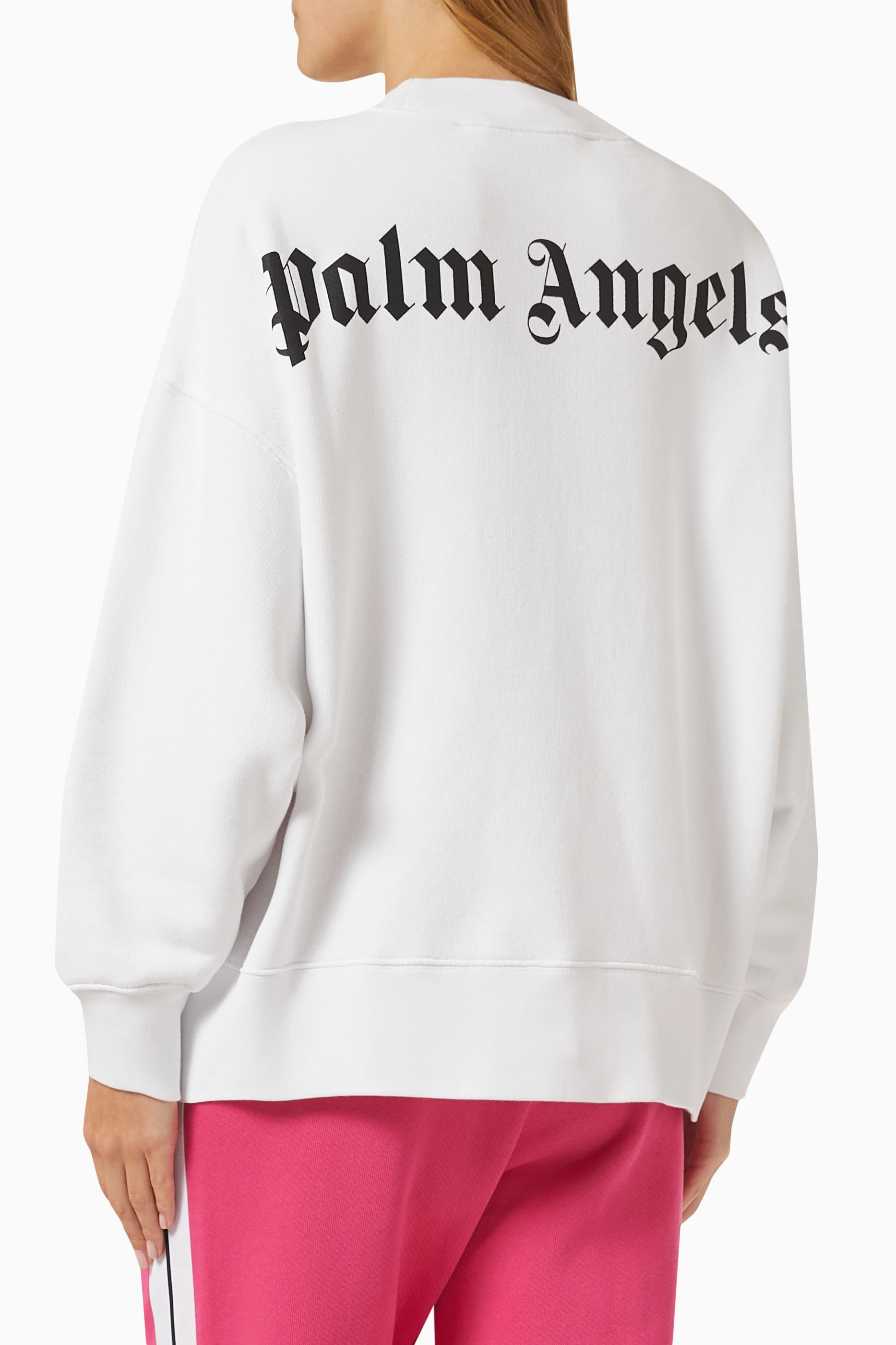 Buy Palm Angels White Classic Logo Sweatshirt in Cotton For Women Online Ounass Saudi