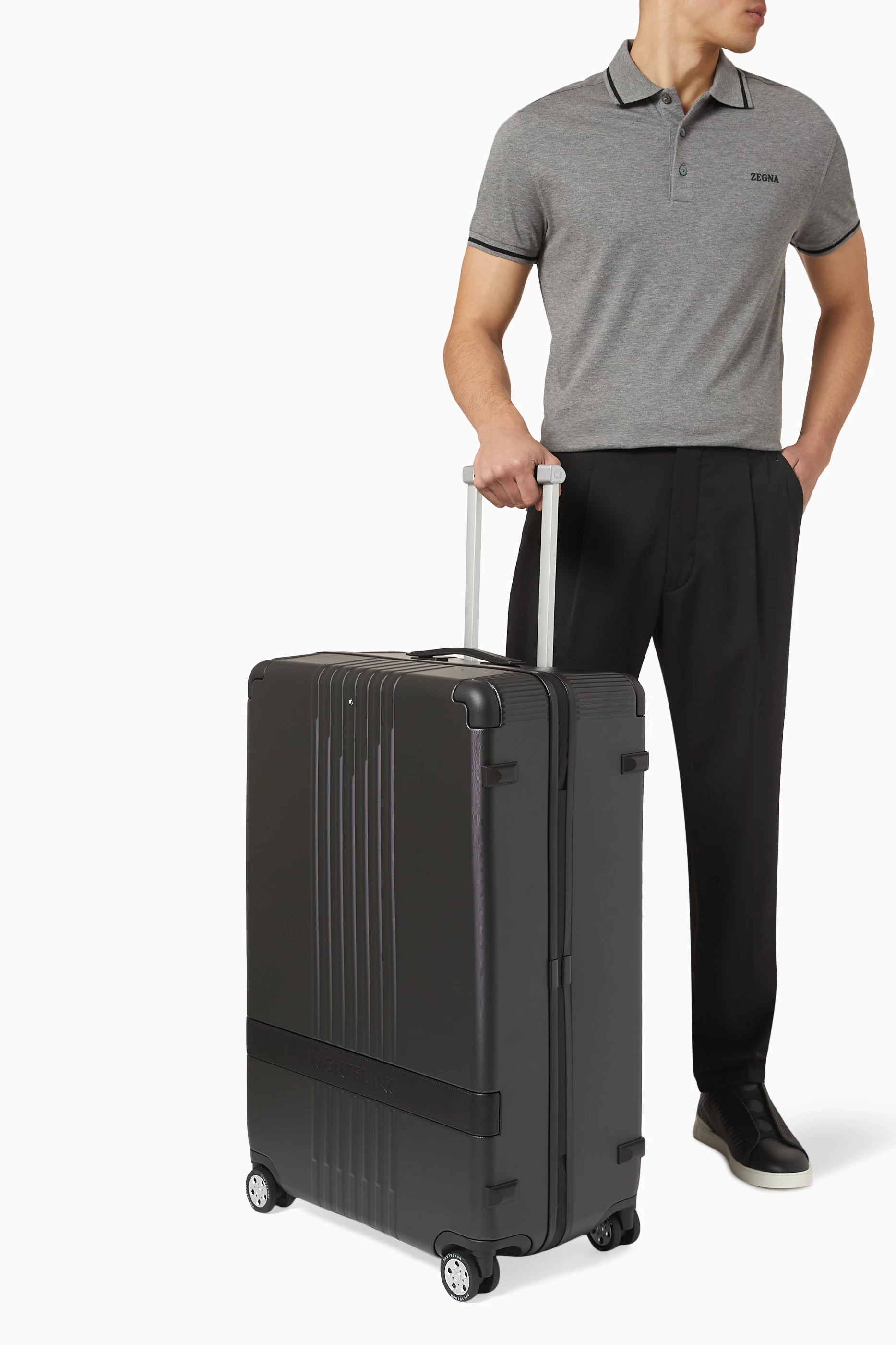 Buy Montblanc Black Large Cabin Trolley Travel Bag in Polycarbonate For Men Online Ounass Saudi