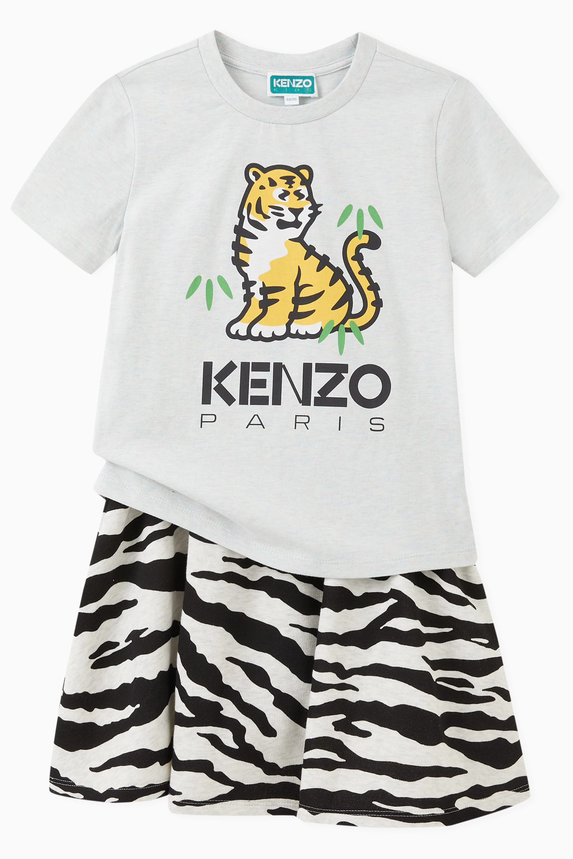 Kenzo Kids Yellow Frock Tiger Girl Buy KENZO KIDS Grey Logo Tiger