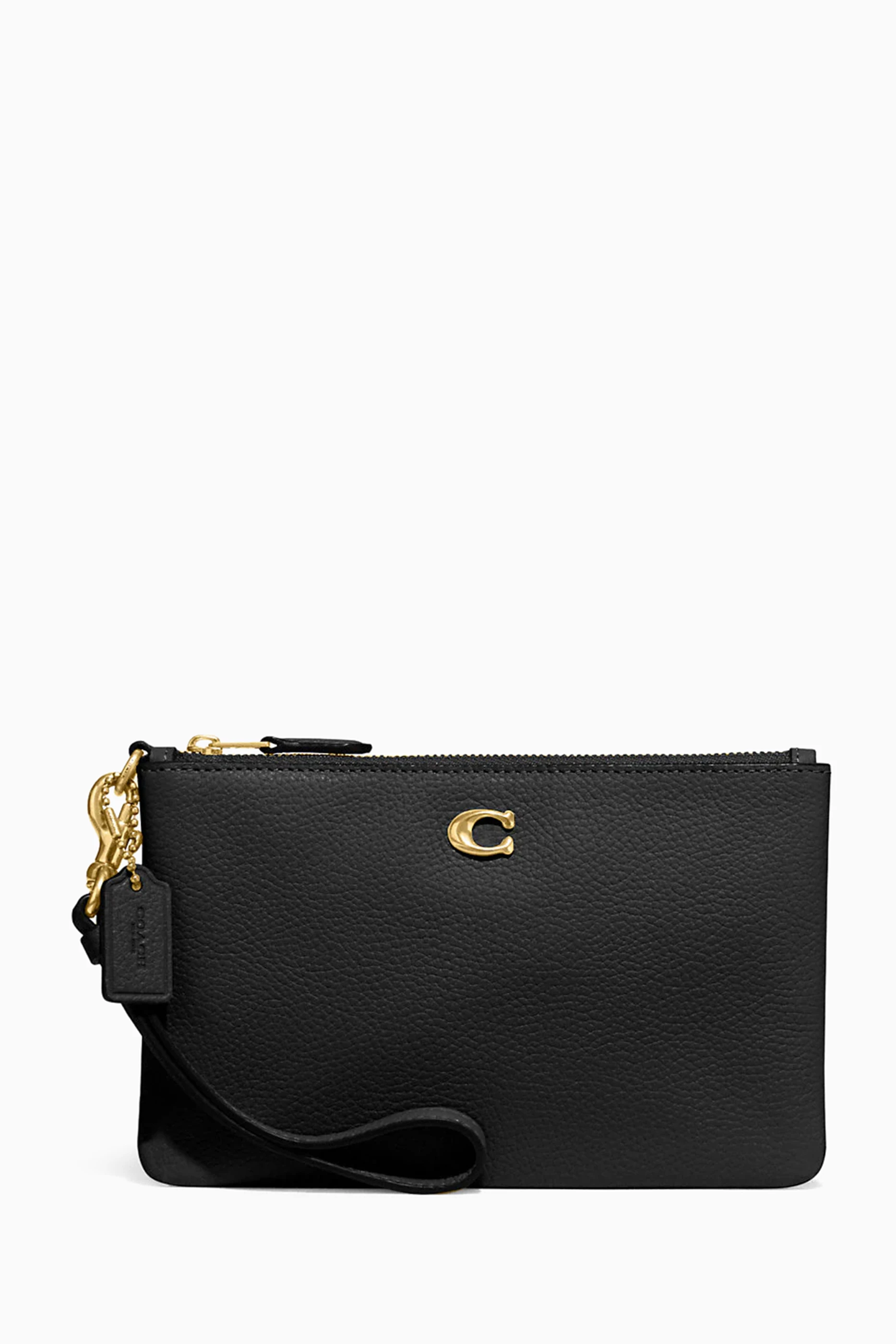 Buy Coach Black Small Wristlet Pouch in Leather For Women Online Ounass Saudi