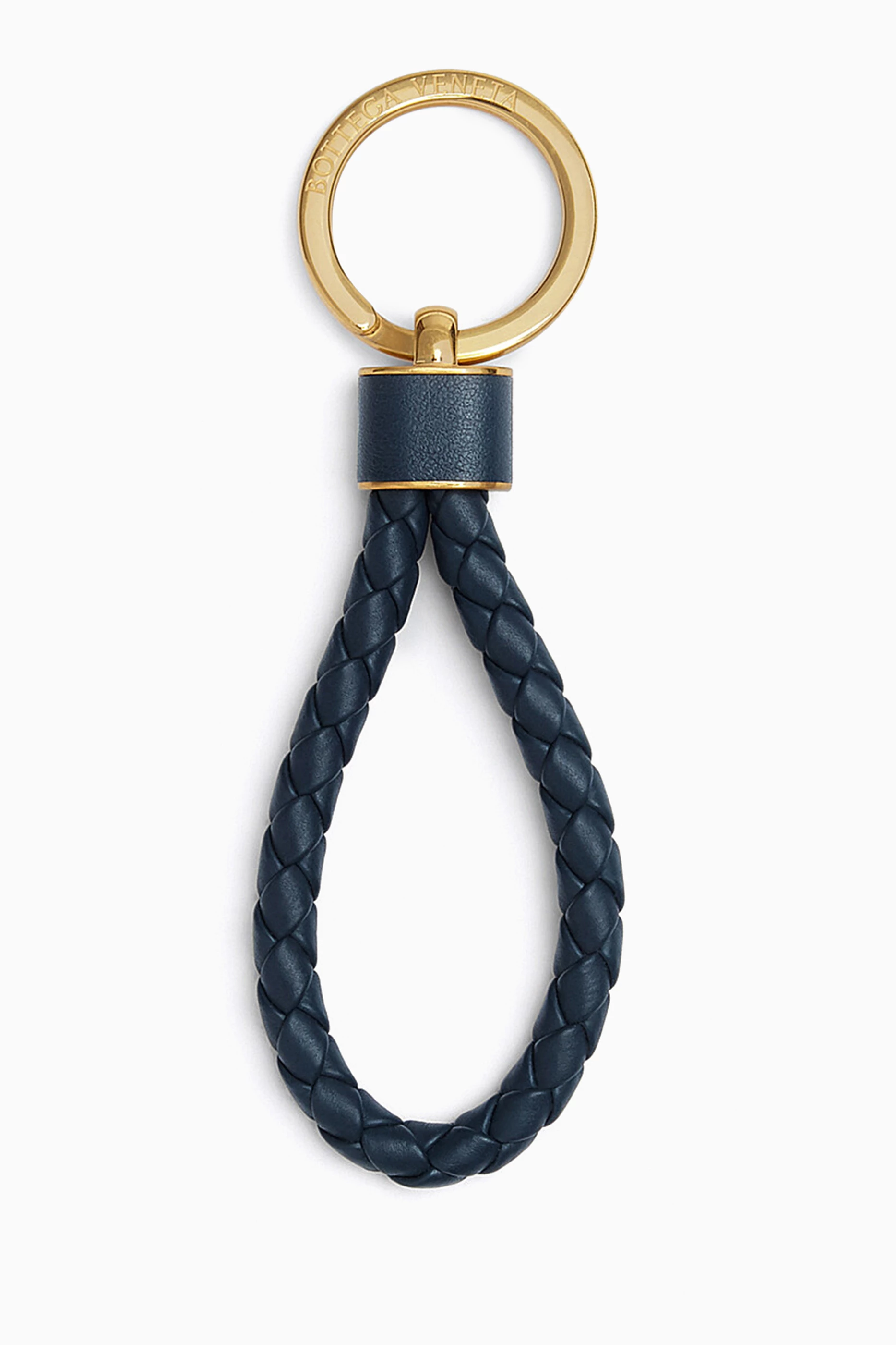 ★BOTTEGA VENETA★ Intrecciato key ring midnight blue 607492 Buy Bottega Veneta Blue Keyring in Intrecciato Leather For