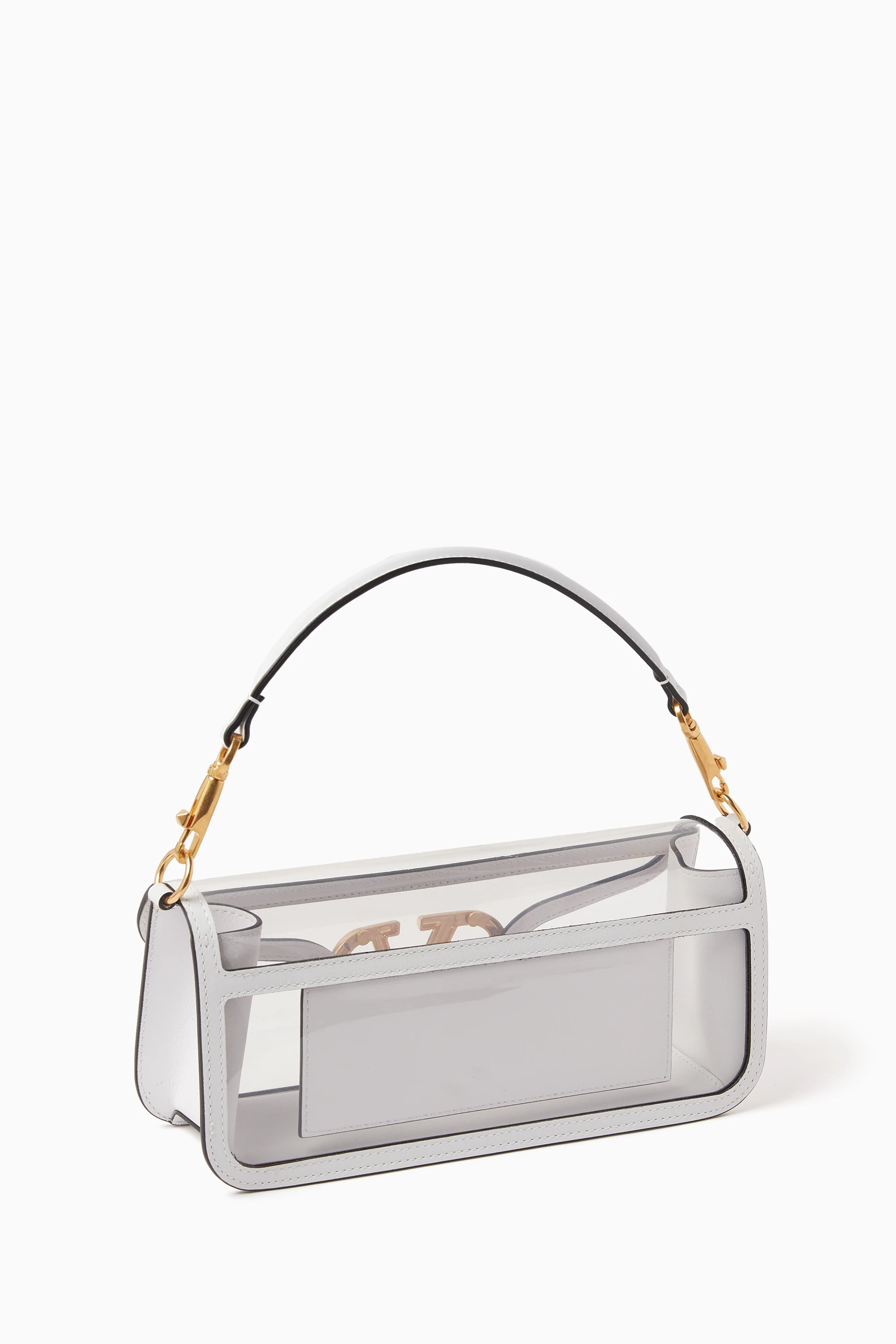 【関税&送料込】Valentino Garavani White Polymeric Material Buy Valentino Garavani White Locò Shoulder Bag in Polymeric