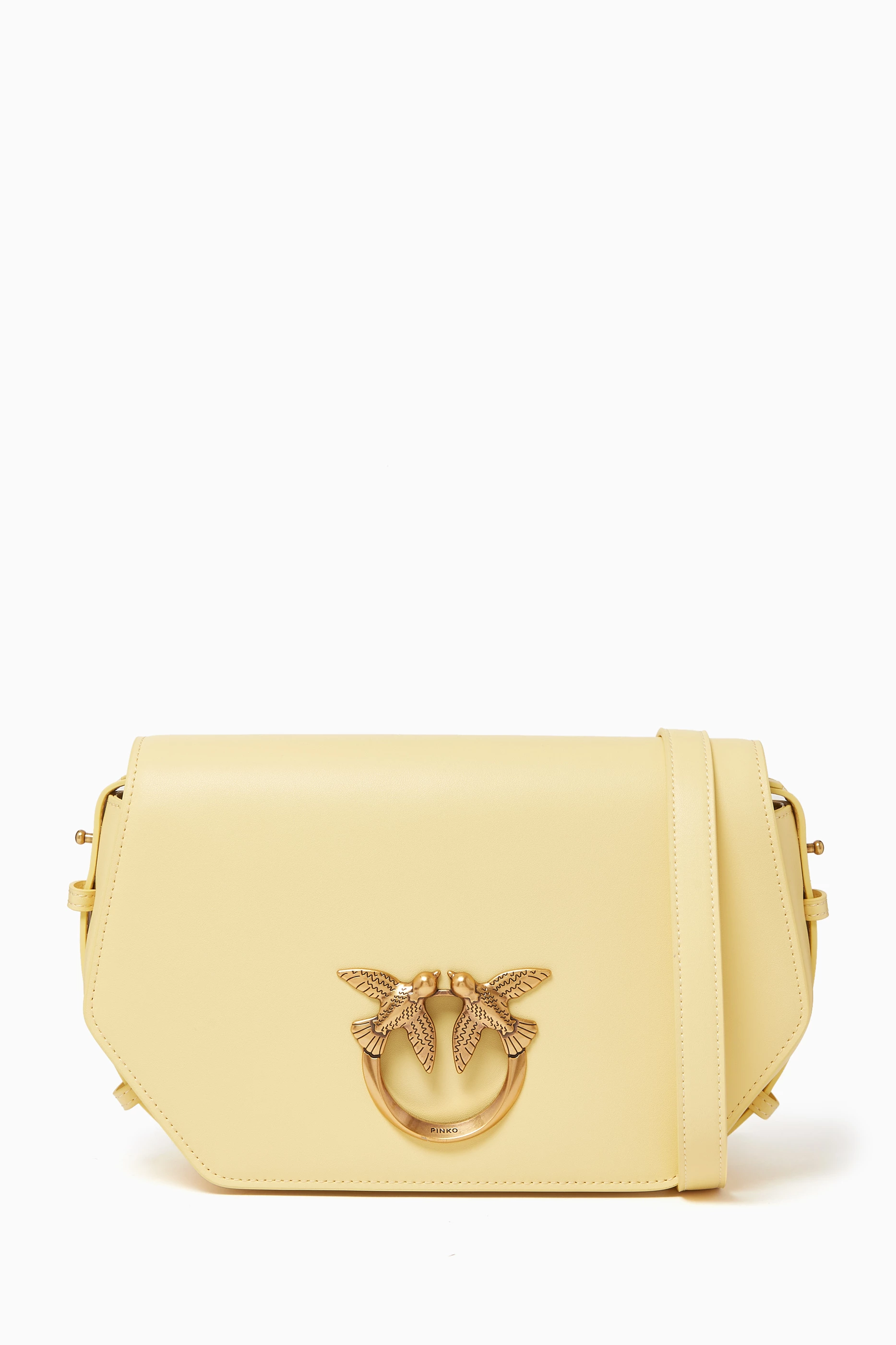 Buy PINKO Yellow Love Click Hexagon Bag in Leather For Women Online Ounass Saudi