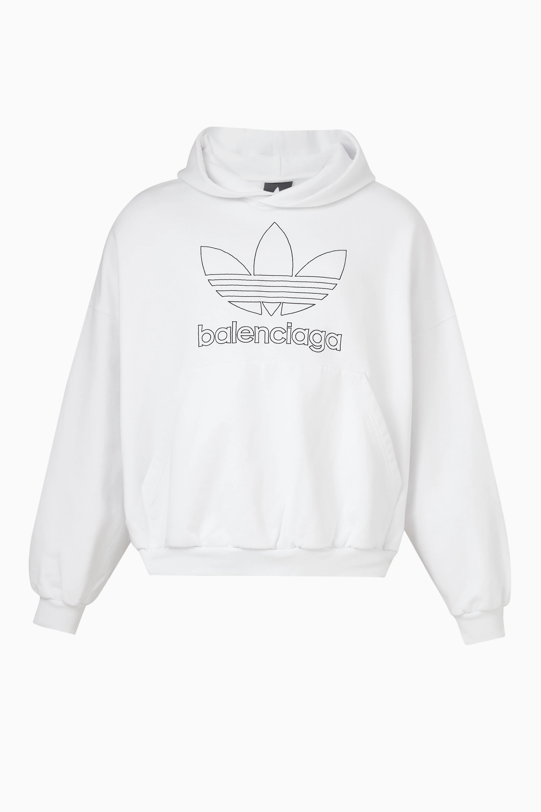 Buy Balenciaga White x adidas Large Fit Hoodie in Fleece For UNISEX Online Ounass Saudi