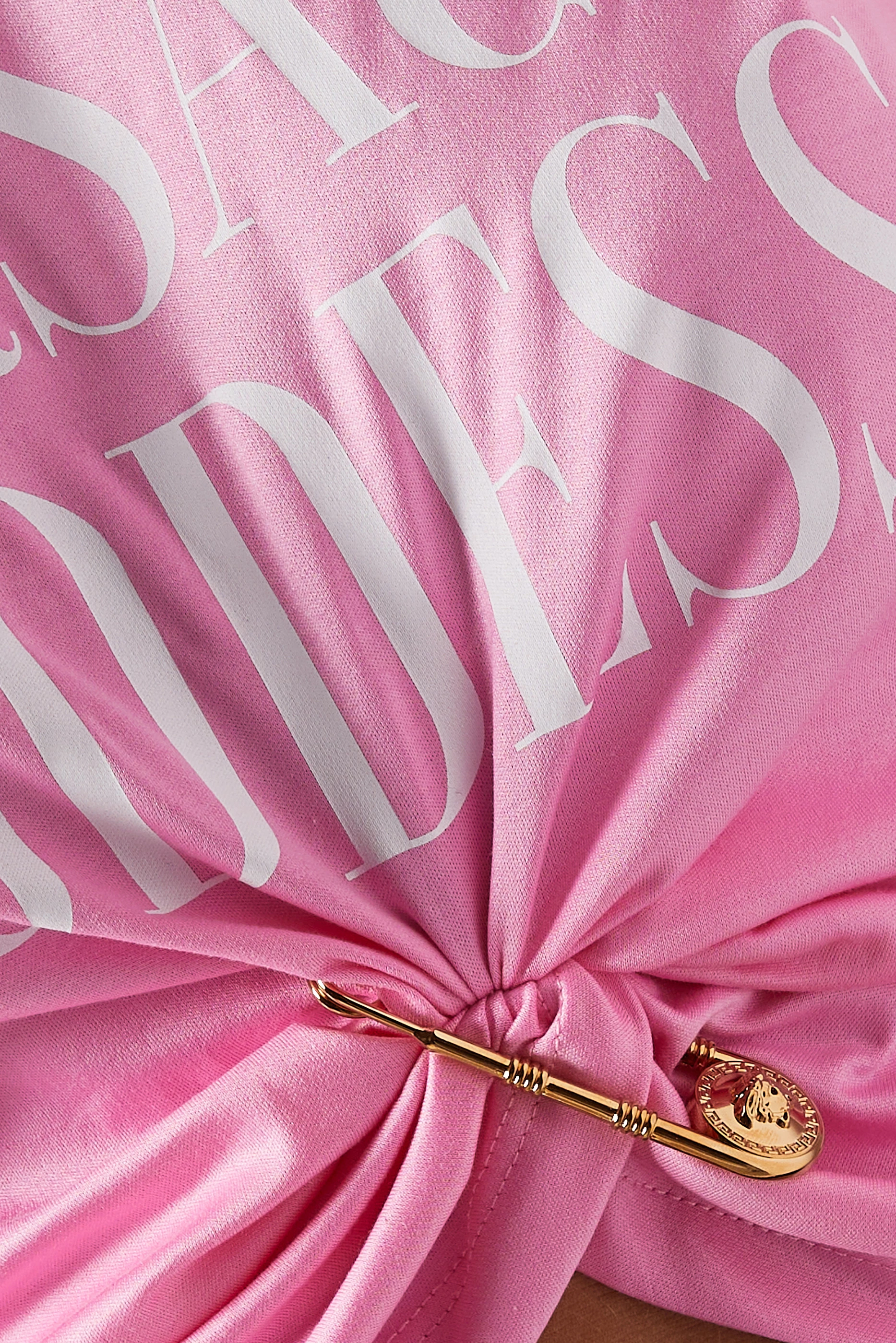 Buy Versace Pink Goddess Safety Pin T-shirt in Cotton Jersey
