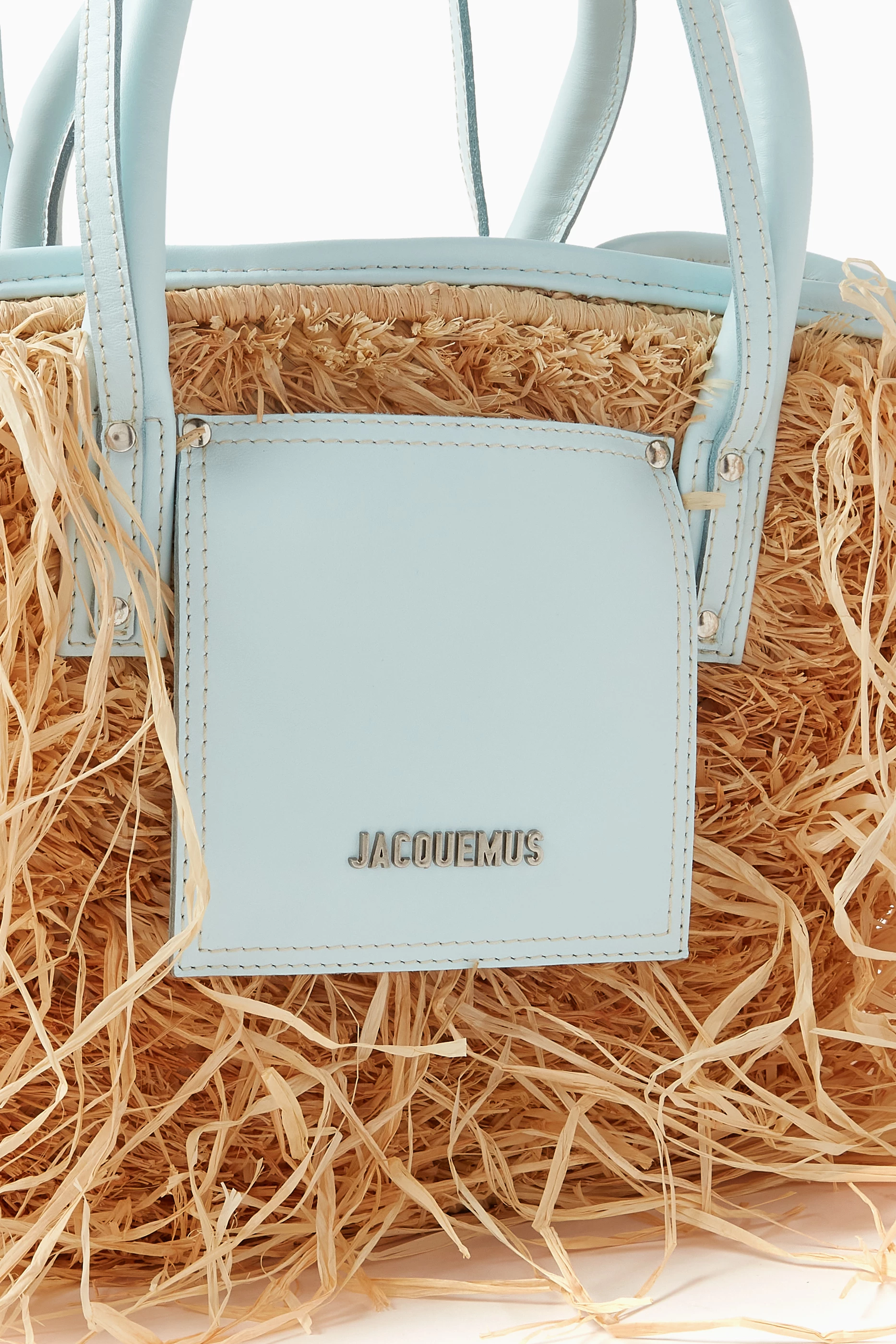 【関税＆送料込み】Jacquemus The Suns Bobs In Raffia Access Le Bob Soli logo raffia bucket hat in white - Jacquemus